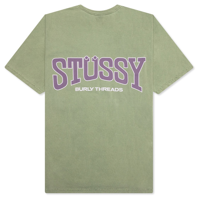 Stüssy BURLY THREADS PIG. DYED TEE - OLIVE outlook