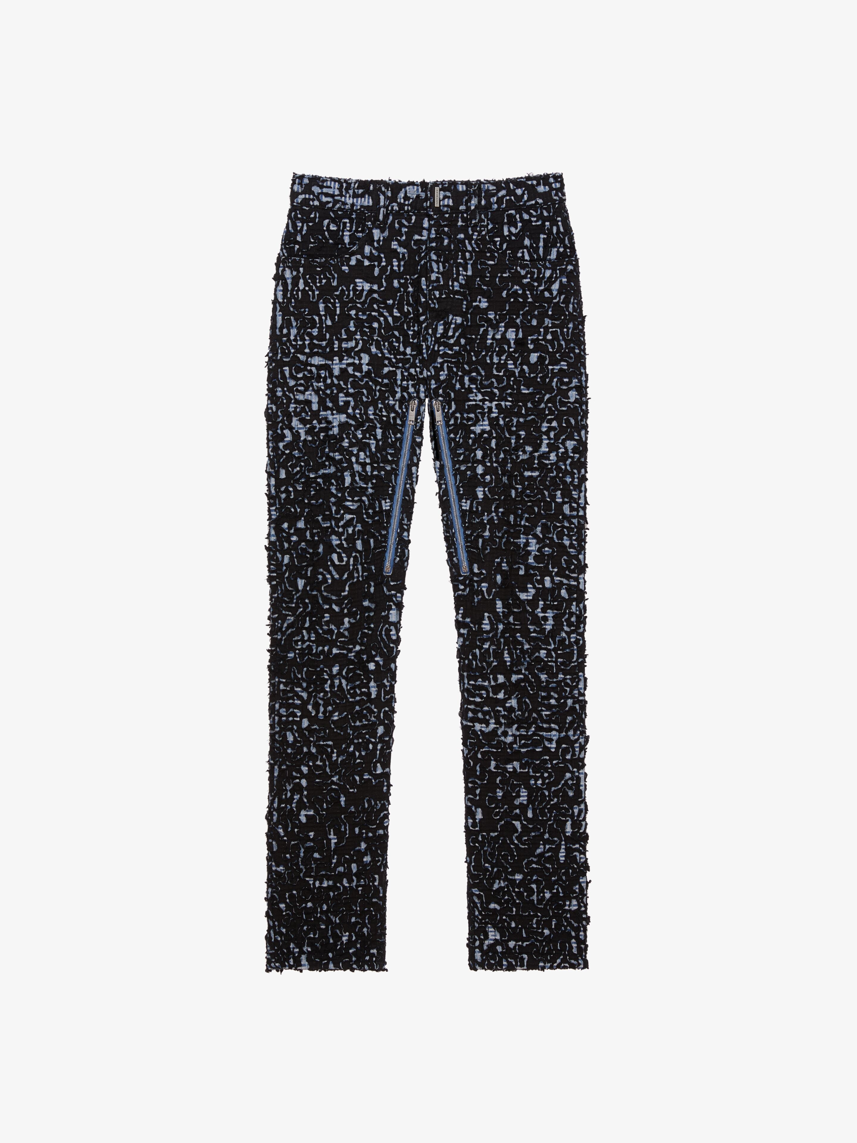 SLIM-FIT JEANS IN 4G DESTROYED DENIM WITH ZIPPERS - 1