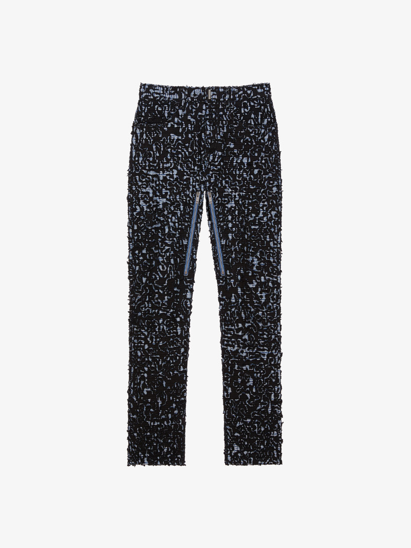 SLIM-FIT JEANS IN 4G DESTROYED DENIM WITH ZIPPERS 1