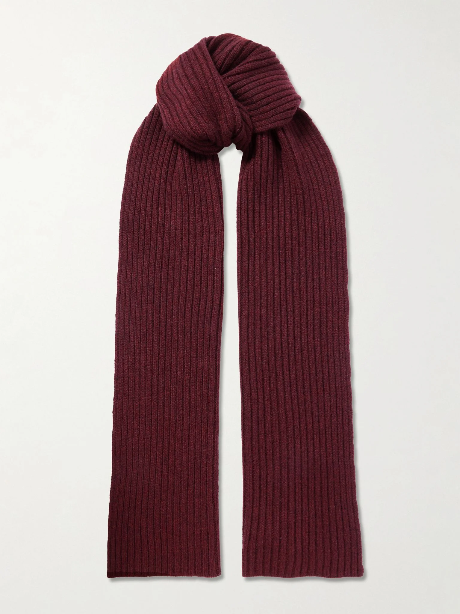 Nancy ribbed cashmere scarf Burgundy - 1