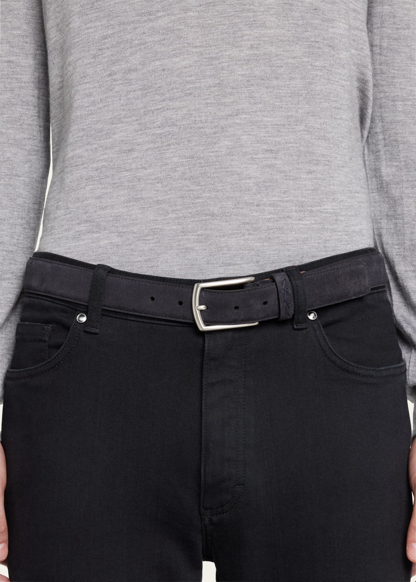 Men's Triple Stitch Leather Belt - 2