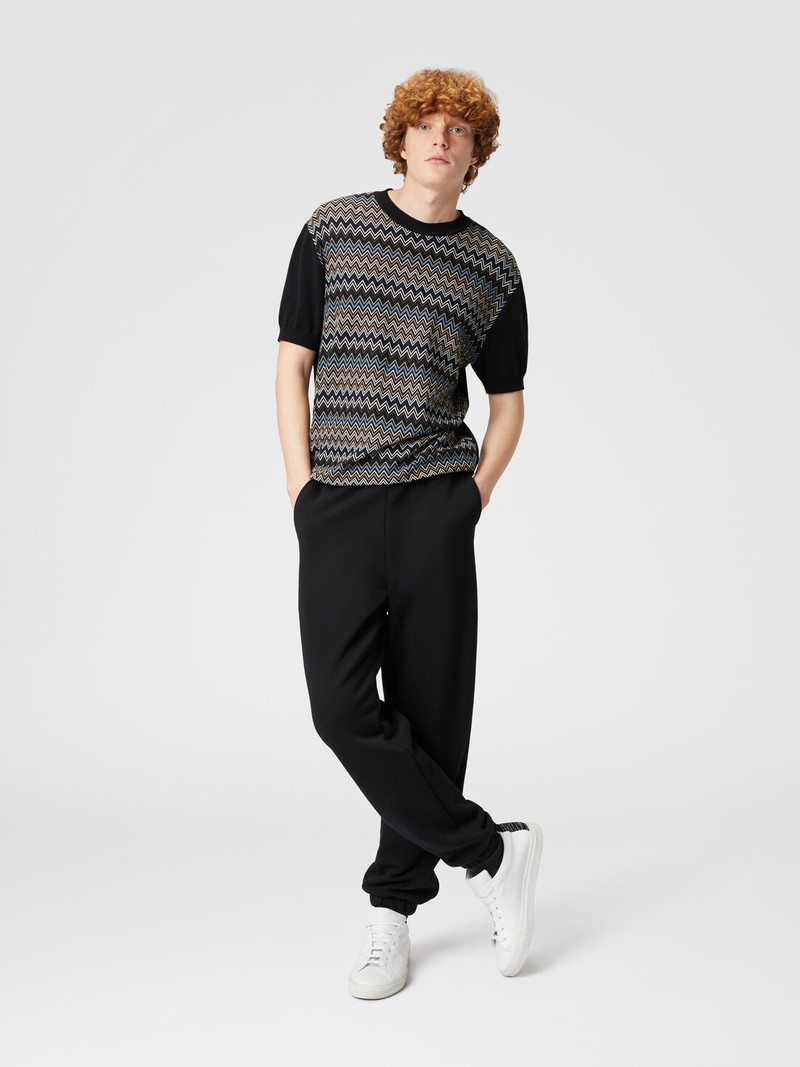 Cotton fleece joggers 와 뜨개질을 한 삽입 4
