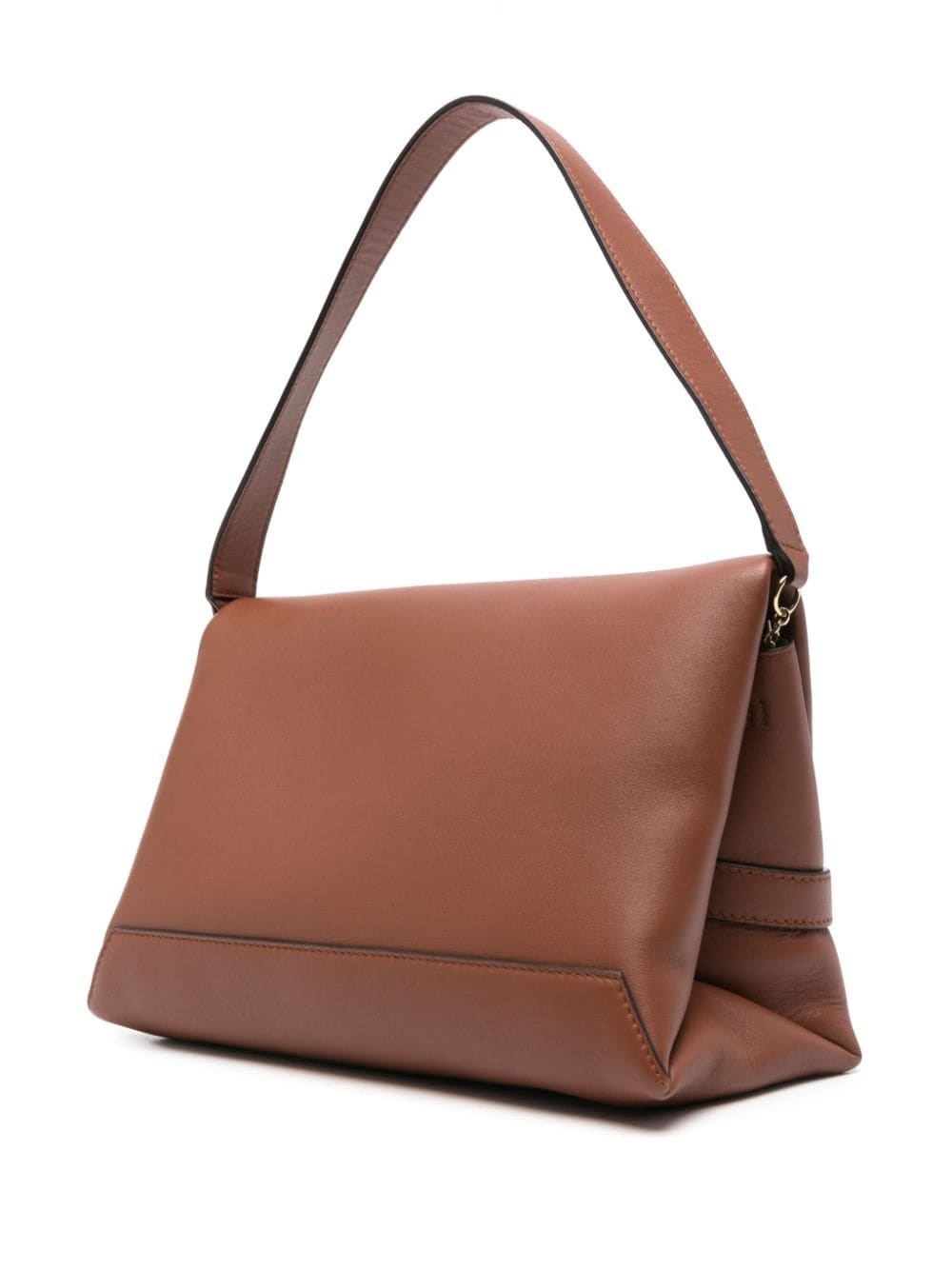 chain-link leather shoulder bag - 3