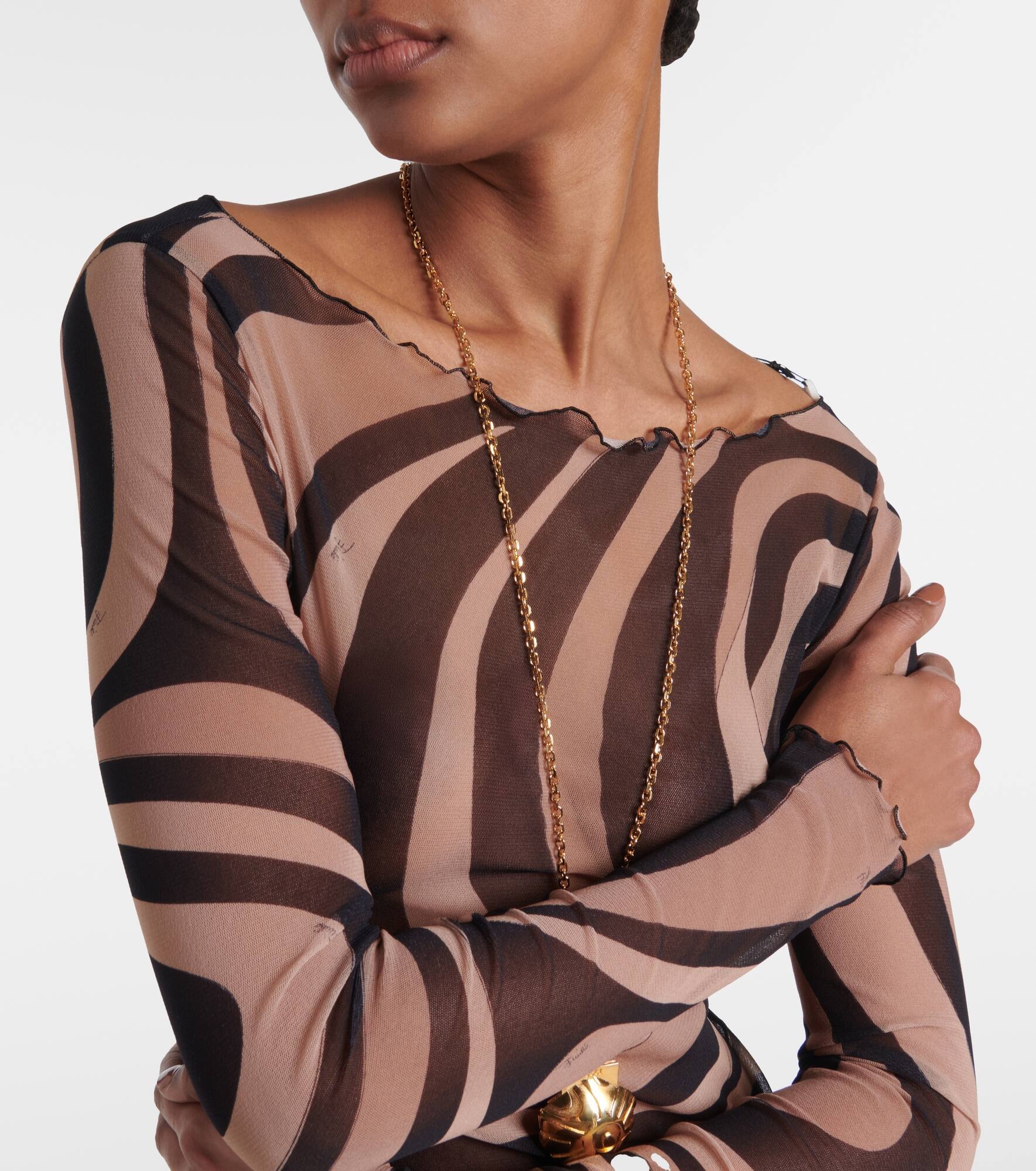 Marmo sheer mesh maxi dress - 4