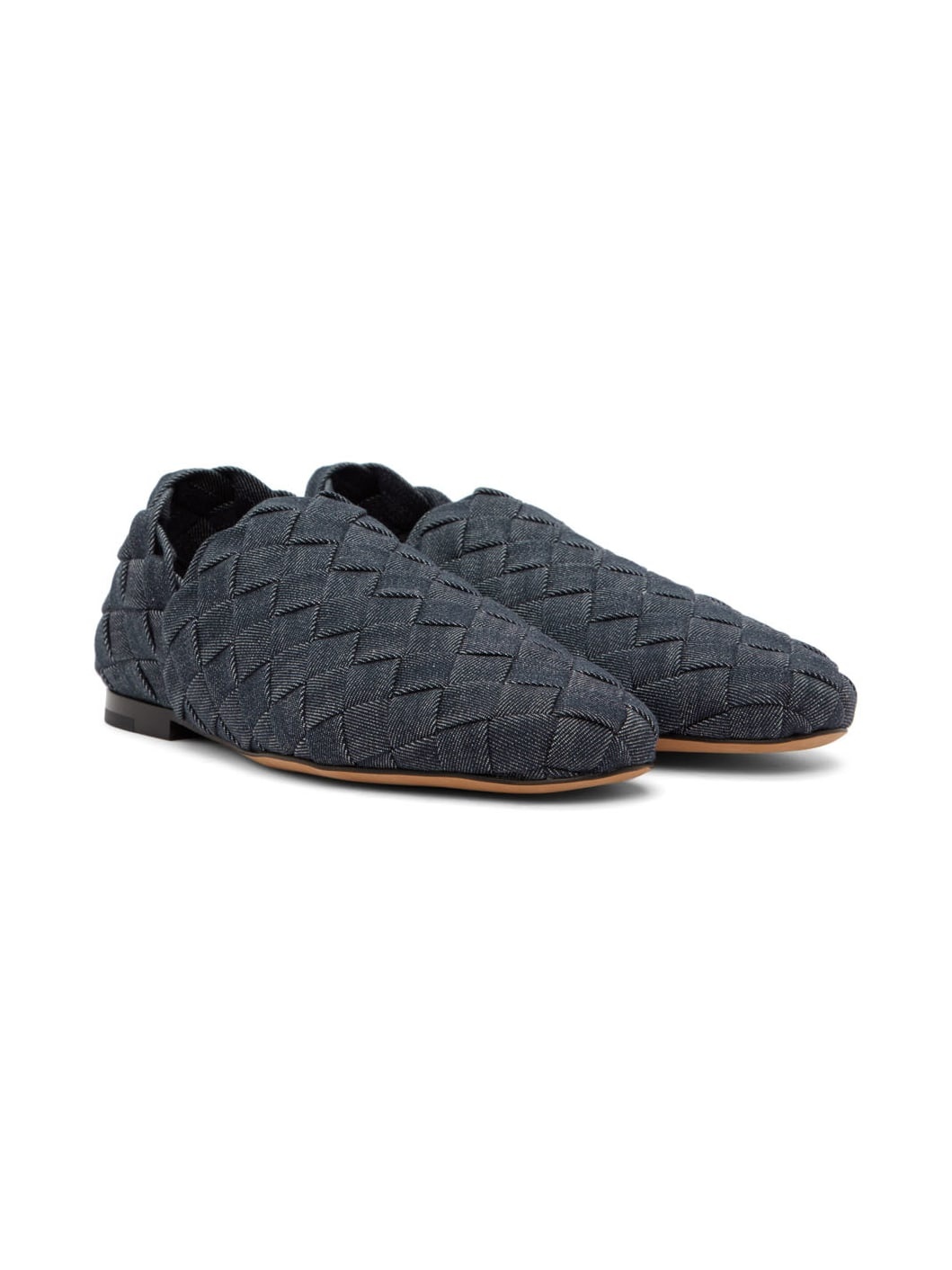 Indigo Mattelassé Denim Loafers - 4