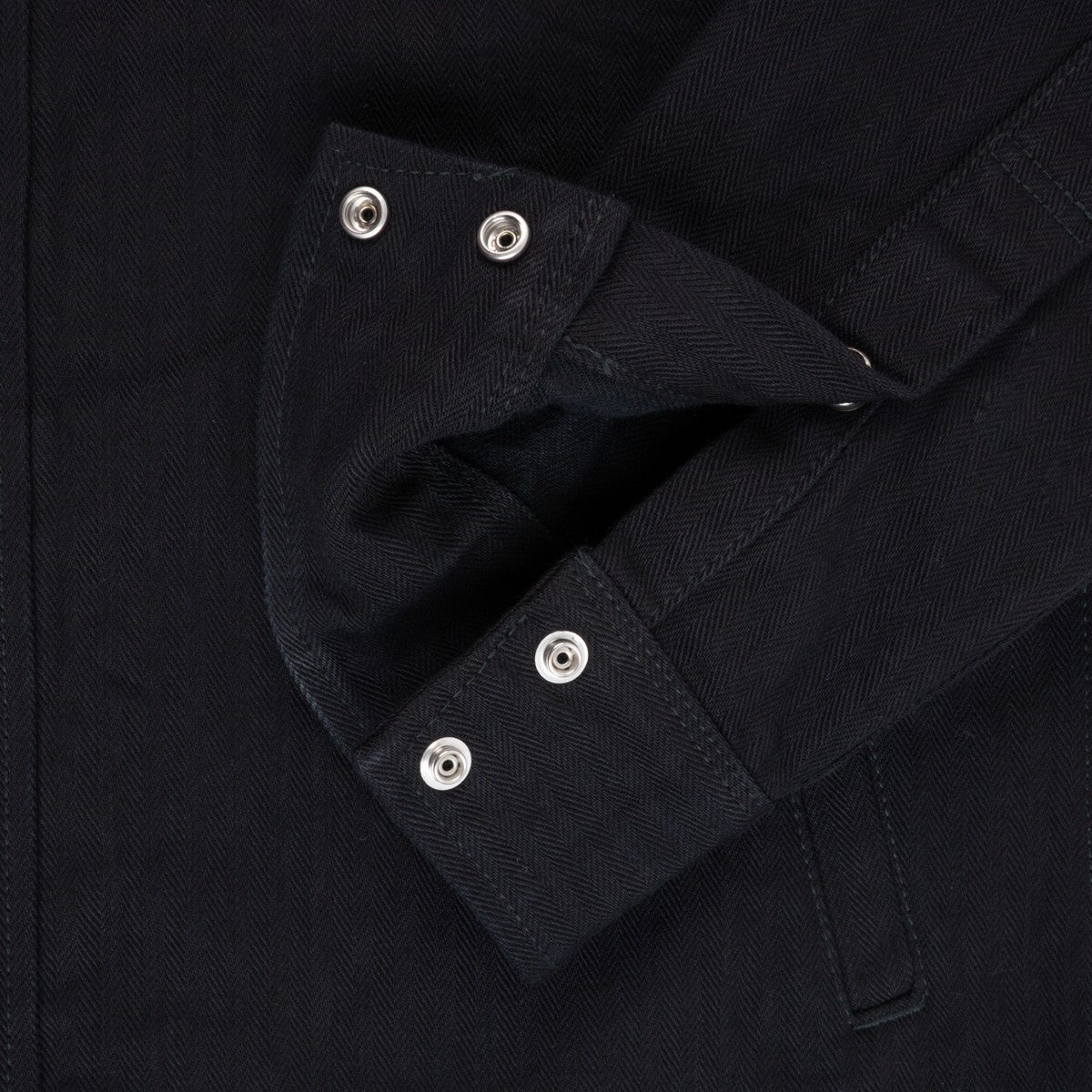 IHSH-410-BLK 14oz Herringbone CPO Western Shirt Black - 6