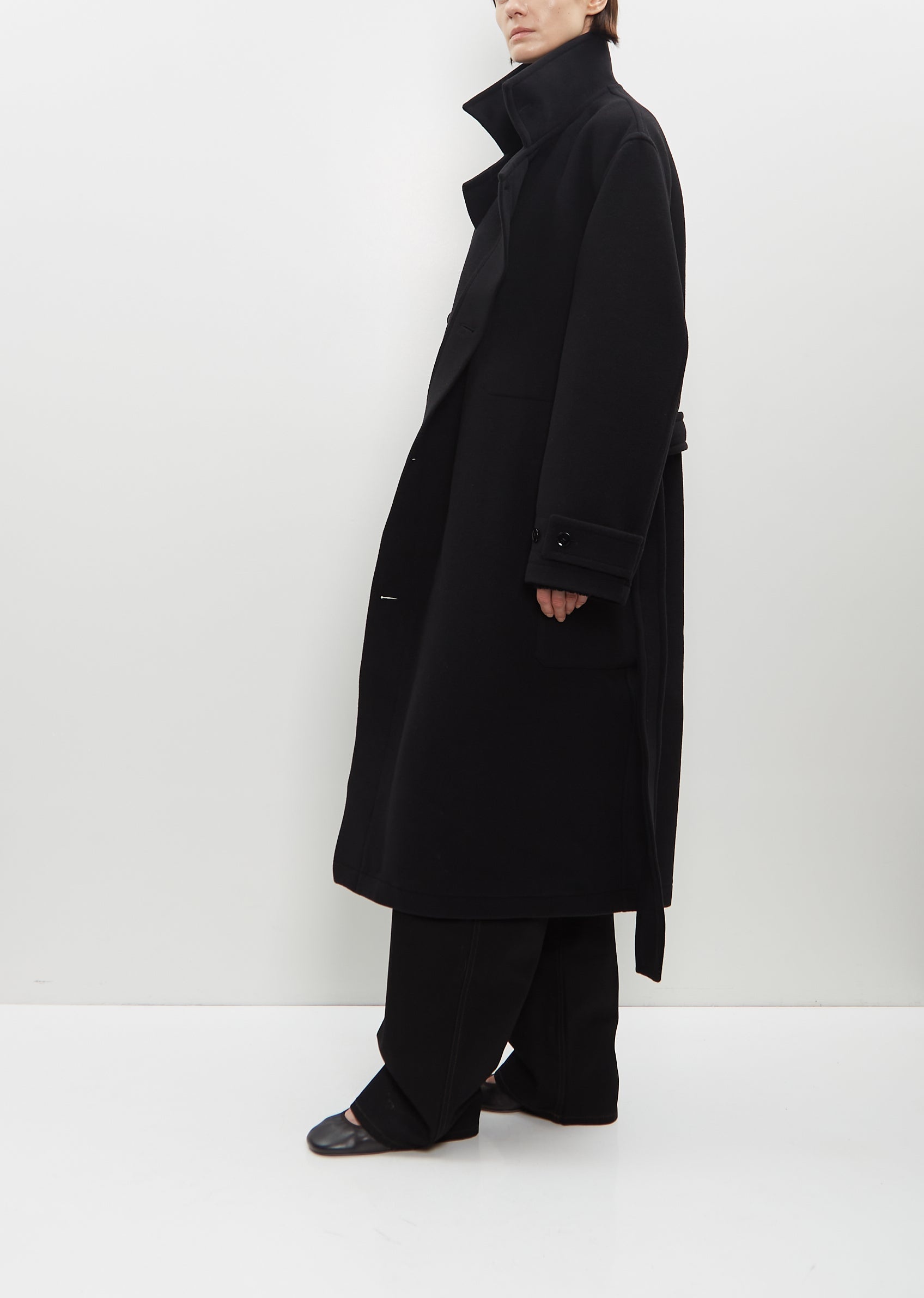 お値下げ相談】 lemaire / wrap coat xsサイズ 黒 LEMAIRE / ルメール
