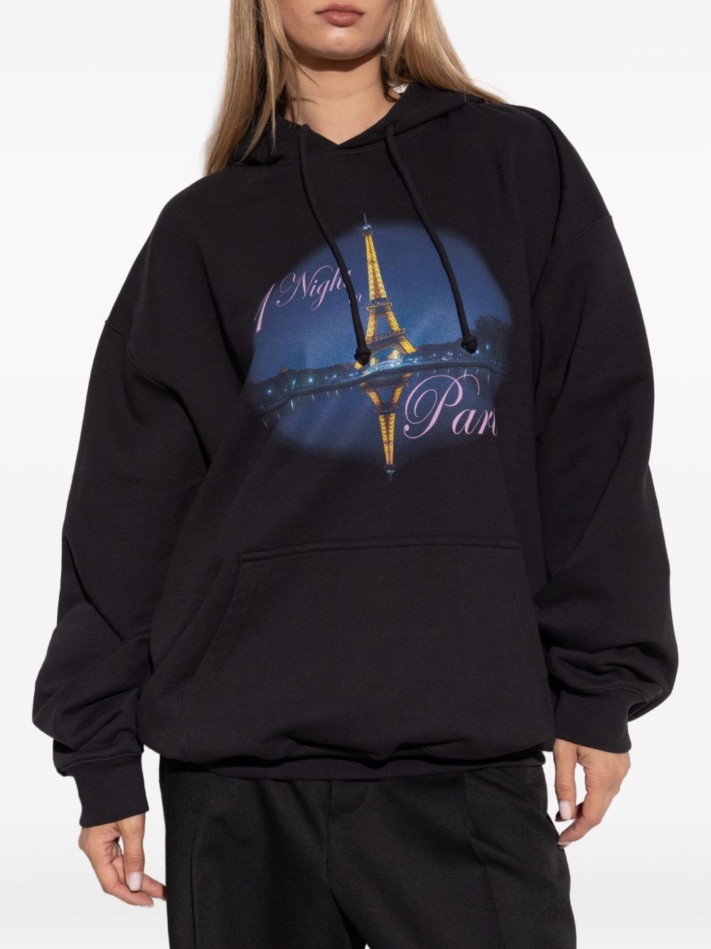 Night In Paris-print hoodie - 3