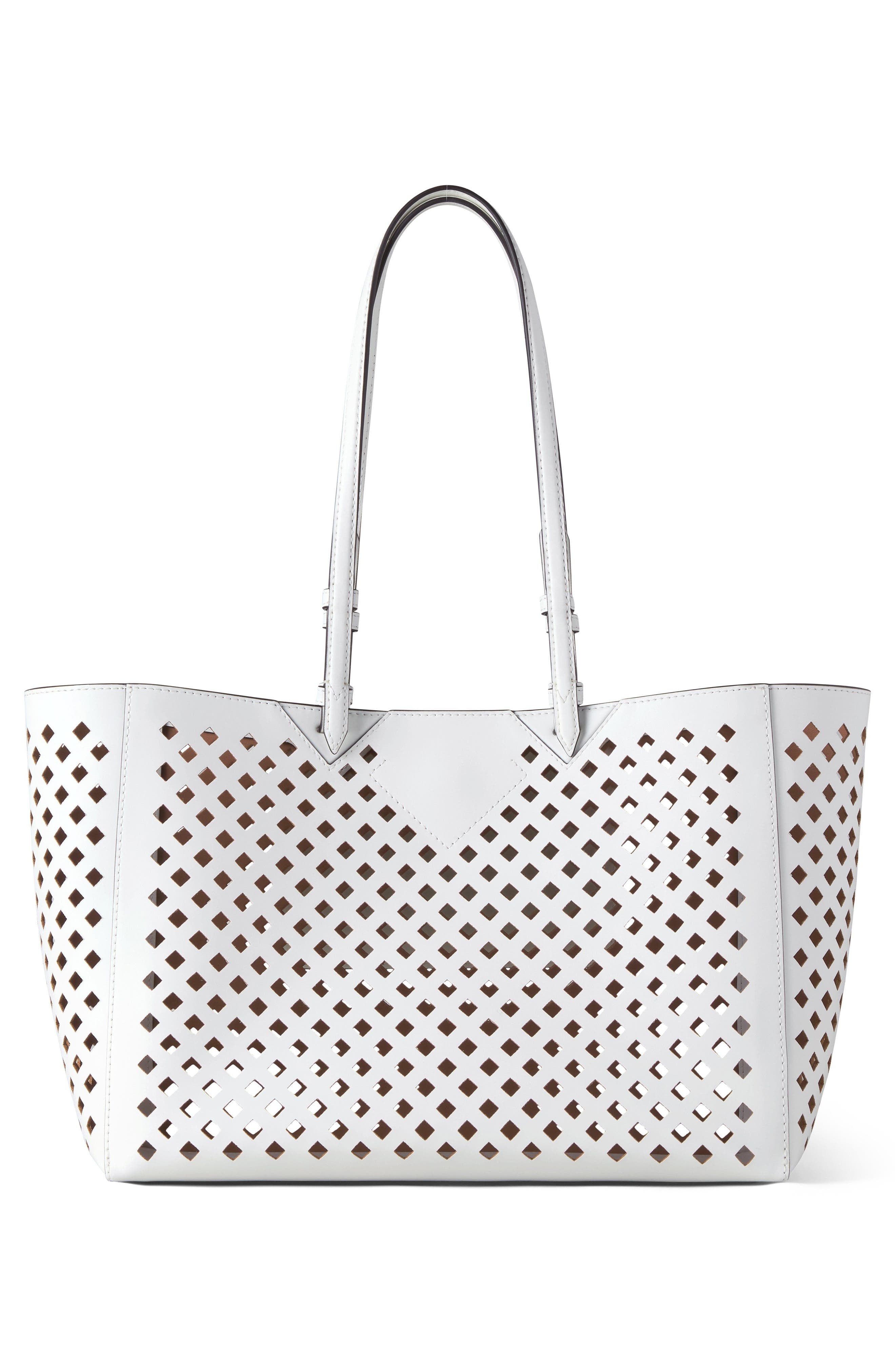 Mulberry Diamond Perforated Leather Tote in White at Nordstrom - 3