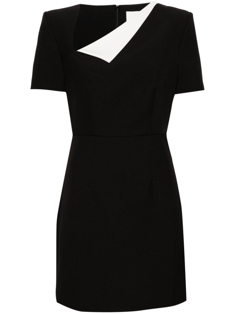 asymmetric-neck crepe minidress - 1