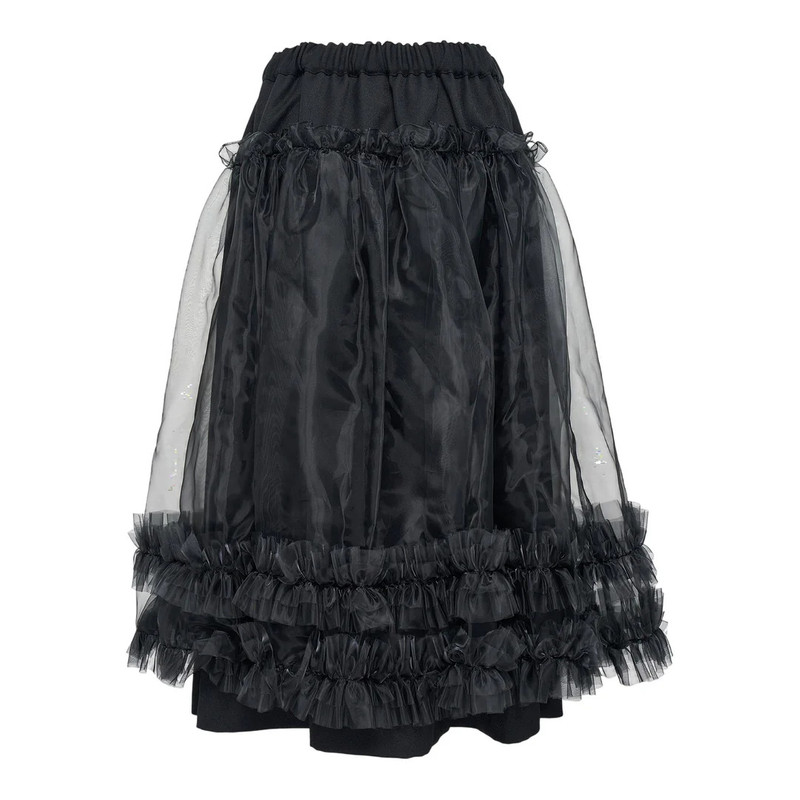 Noir Kei Ninomiya Wool Gabardine X Polyester Skirt outlook