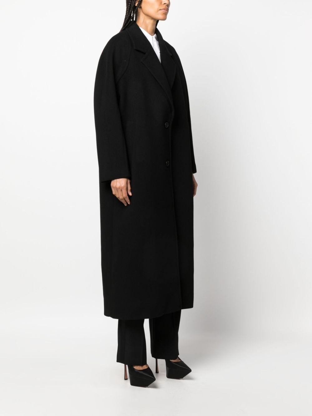 single-breasted wool-blend coat - 3