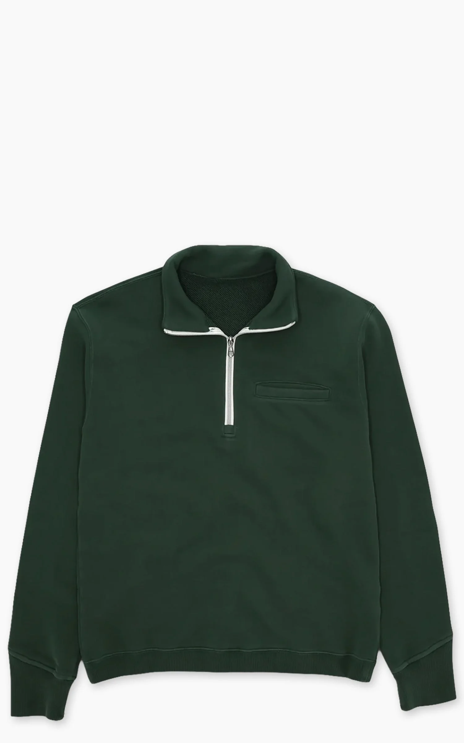 FORTELA PRINCETON BRUSHED JERSEY SWEATSHIRT ZIPPER BOTTLE GREEN - 1
