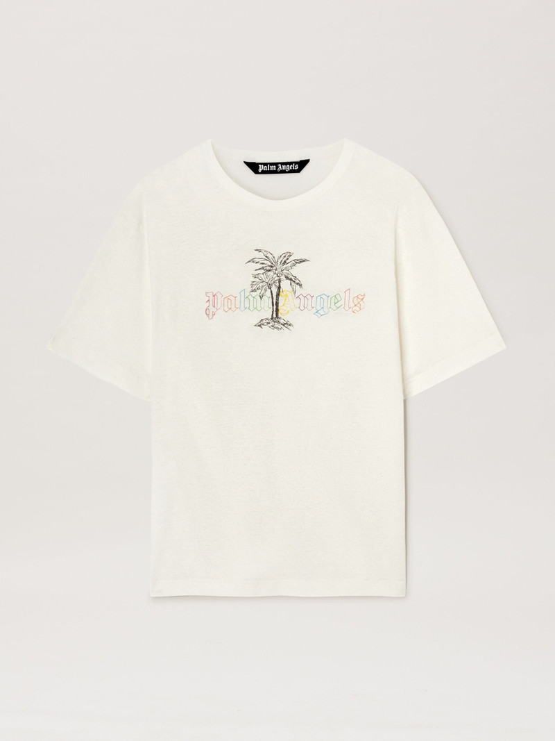 Palm Angels Linen Collar T-Shirt - 1