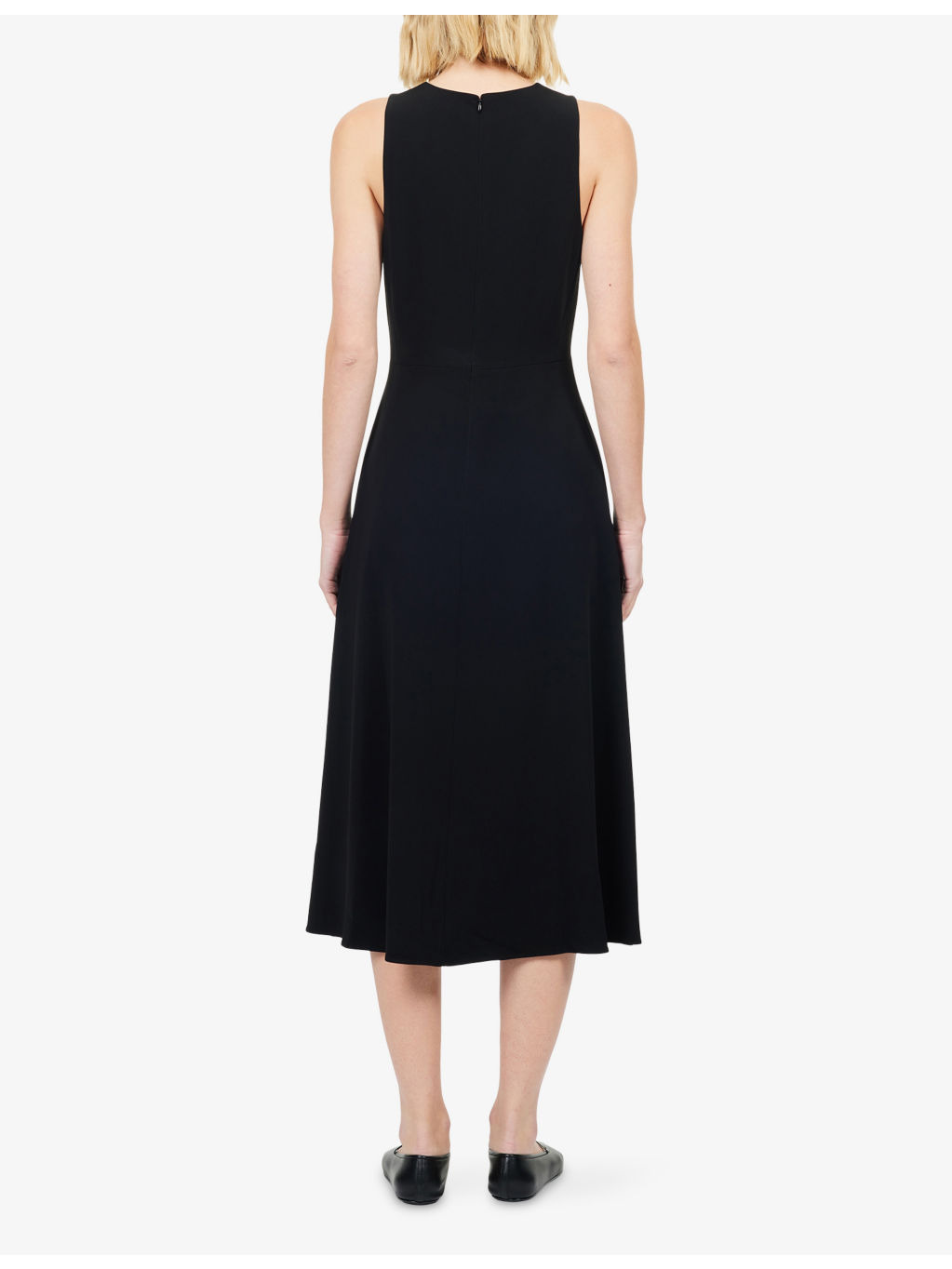 Sleeveless Round-Neck Woven Midi Dress - 4