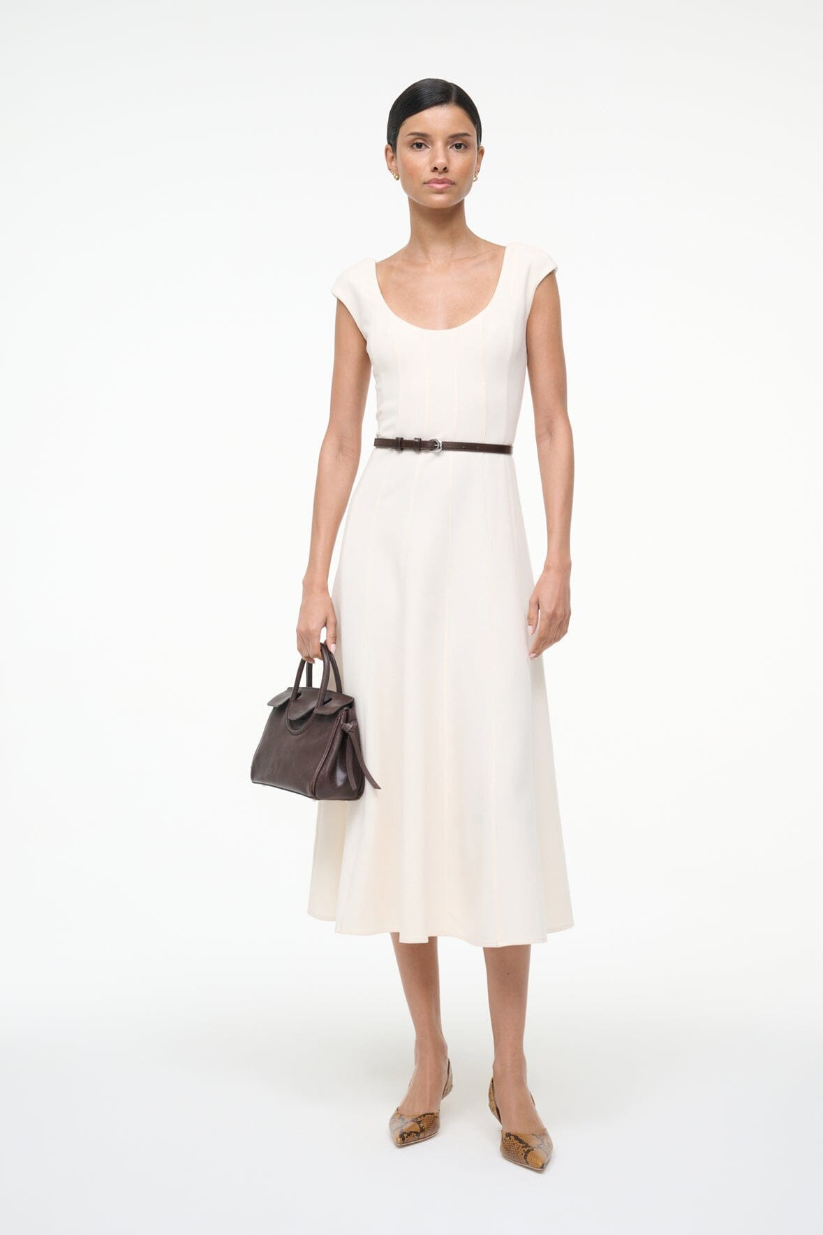 STAUD CHARLOTTE DRESS ECRU - 8