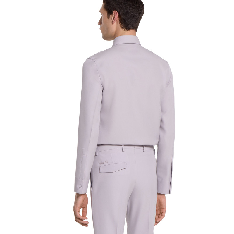 Wool gabardine shirt with Horsebit 4