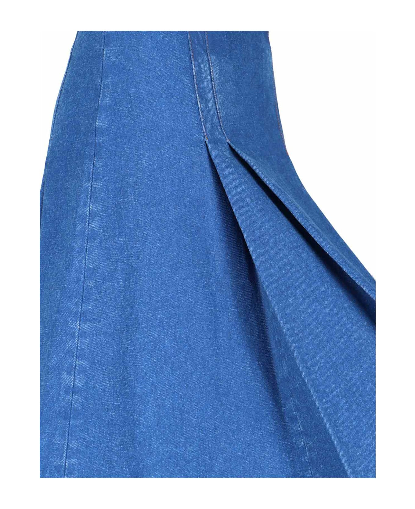 Denim Midi Skirt - 4