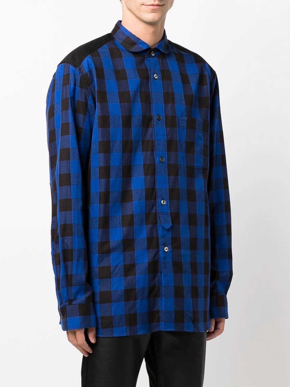 check-print long-sleeved shirt - 3