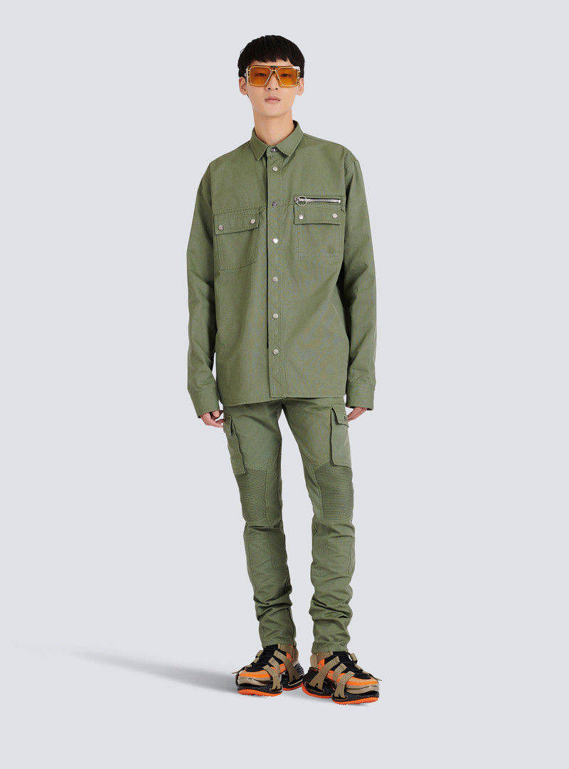 Balmain Slim cut ridged cotton cargo jeans outlook
