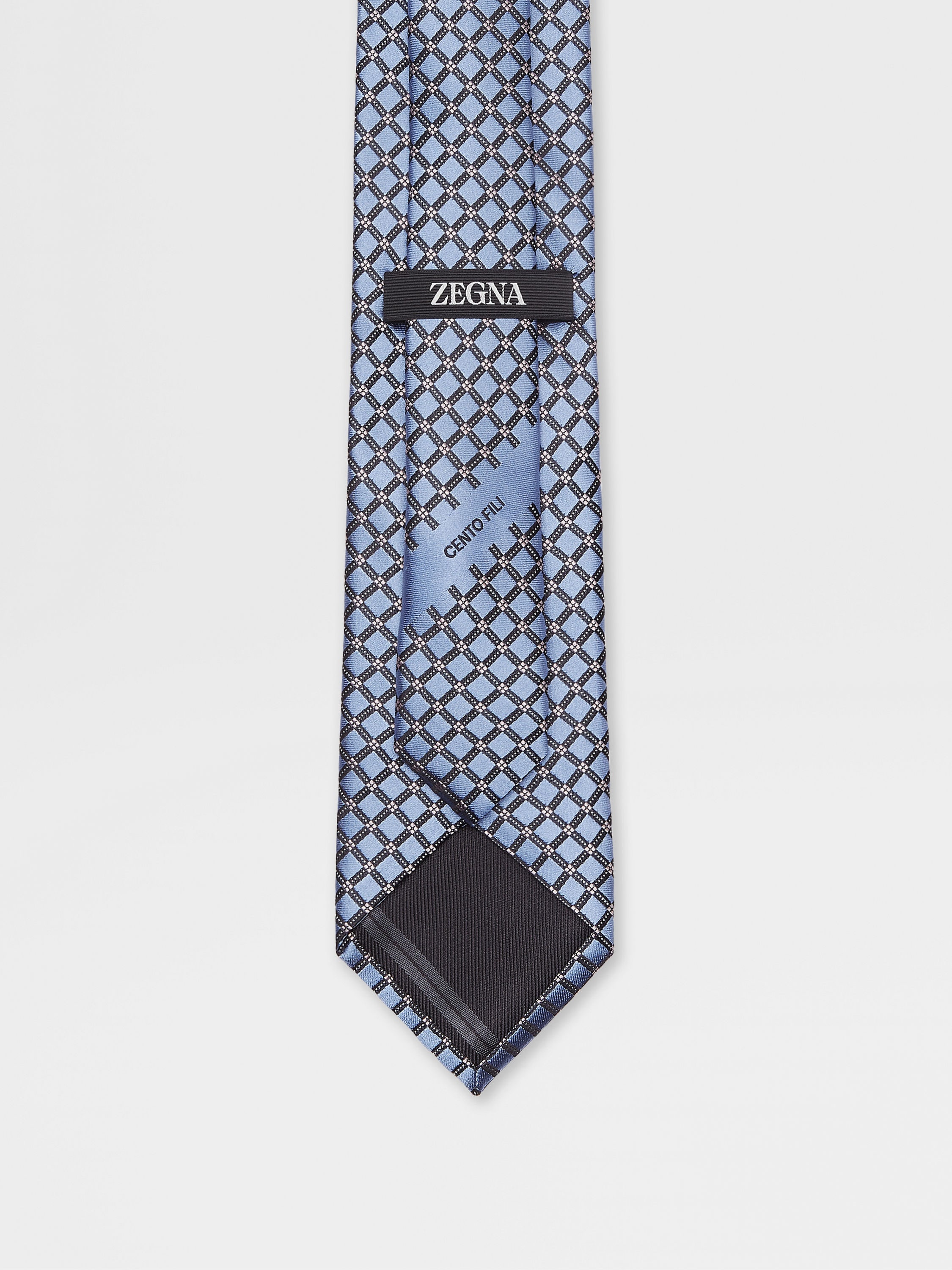 LIGHT BLUE CENTO FILI SILK TIE - 3