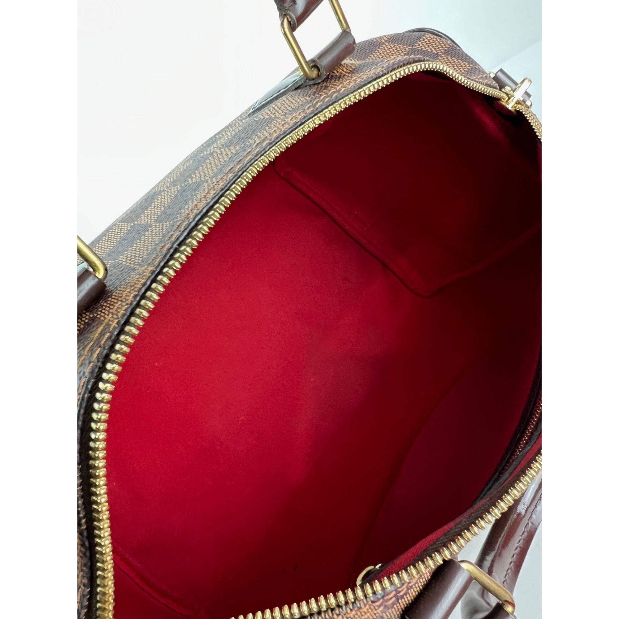 LOUIS VUITTON Speedy 30 Bandouliere Damier Ebene Satchel Hand Bag - 9