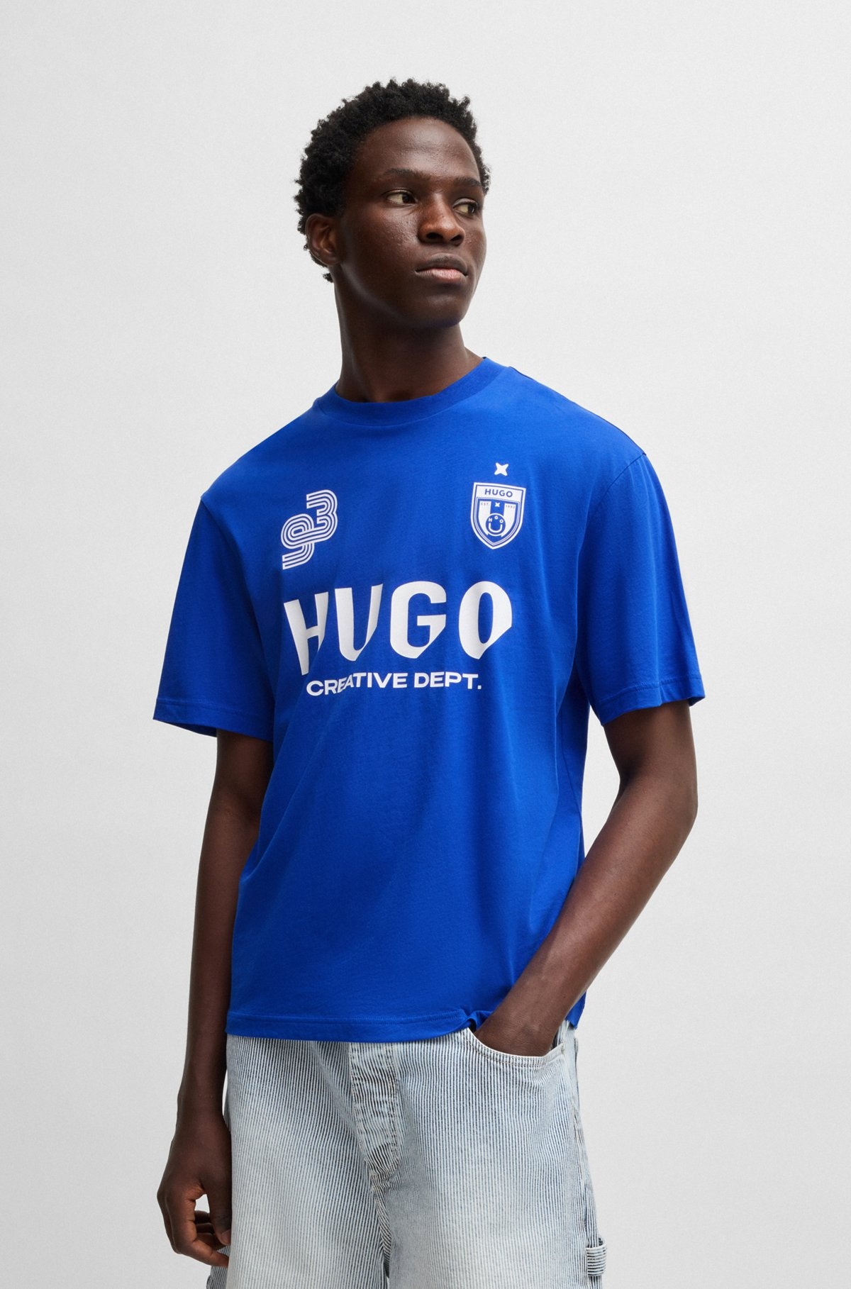 COTTON-JERSEY T-SHIRT WITH FOOTBALL-INSPIRED PRINTS - 2