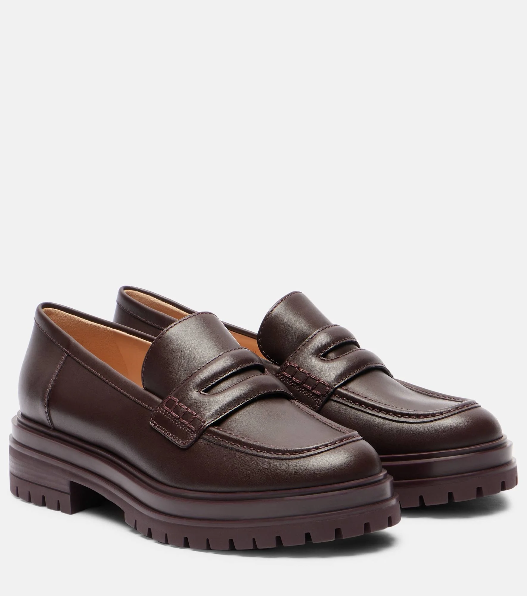 Leather penny loafers - 1