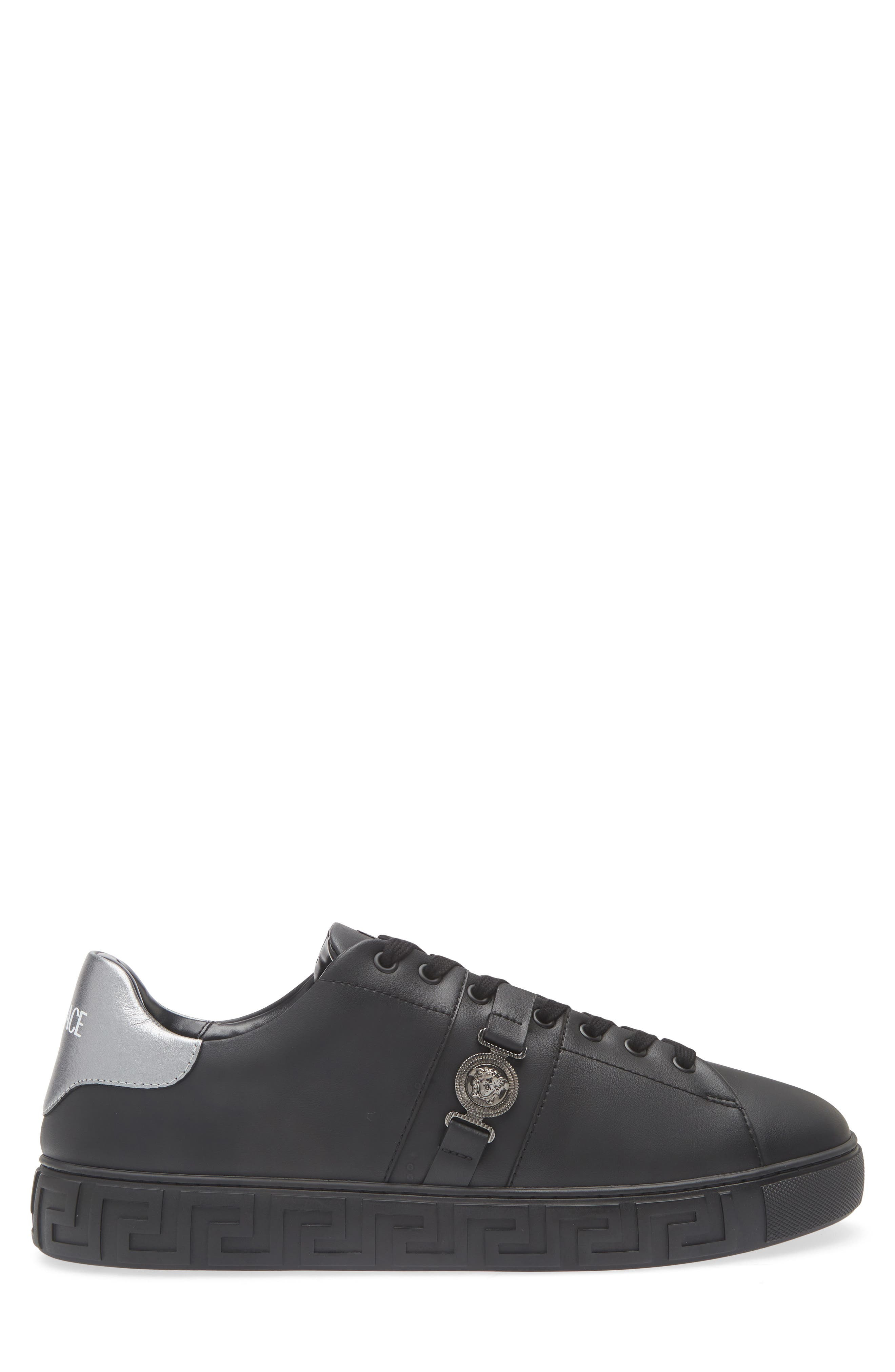 Versace Biggie Greca Low Top Sneaker in Black Antracite Ruthenium at Nordstrom - 3