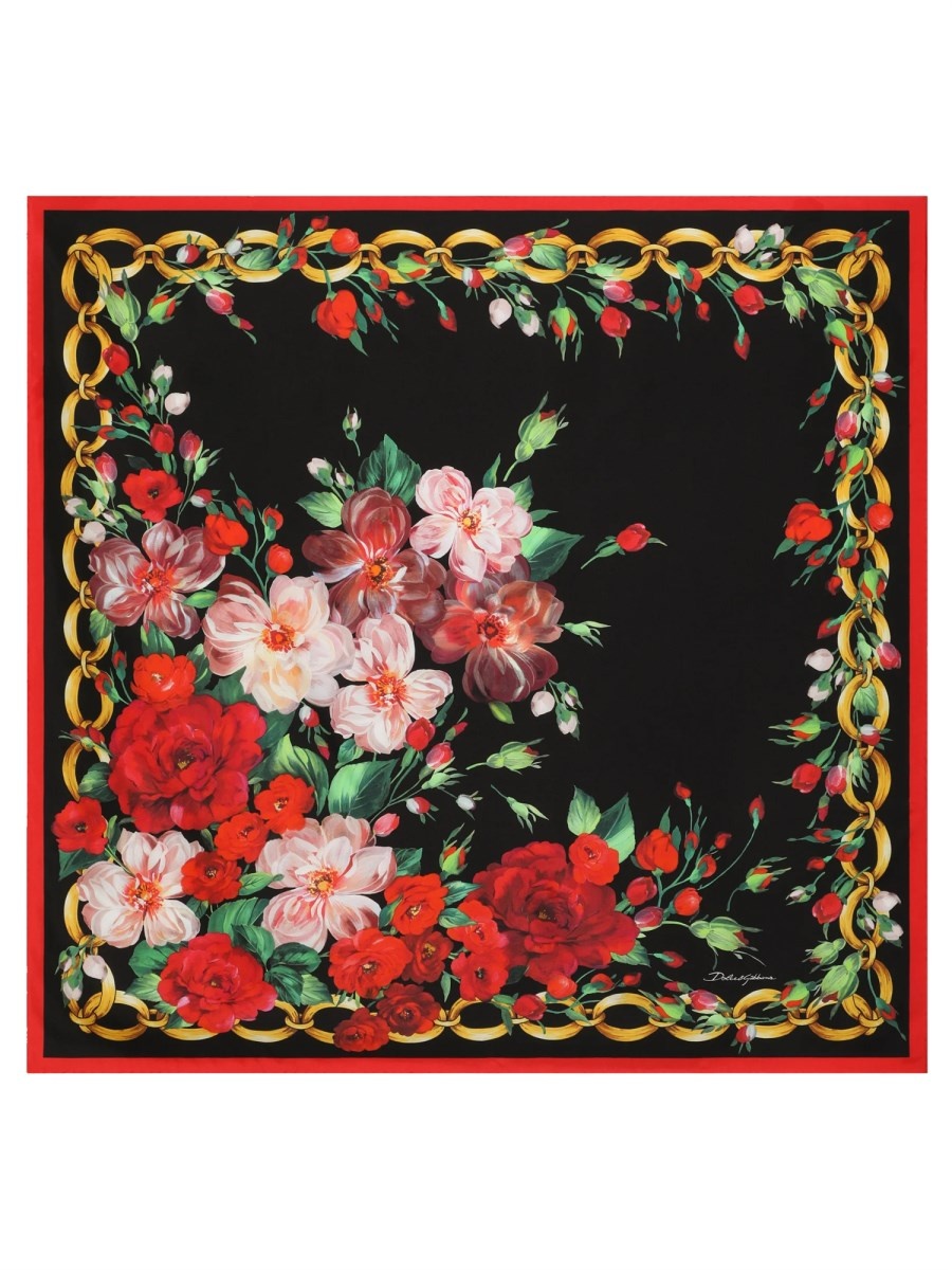 SILK TWILL SCARF WITH PRINT - 1