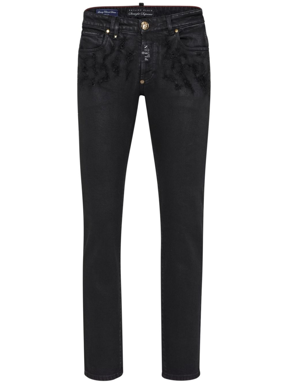ripped-detail straight-leg jeans - 1