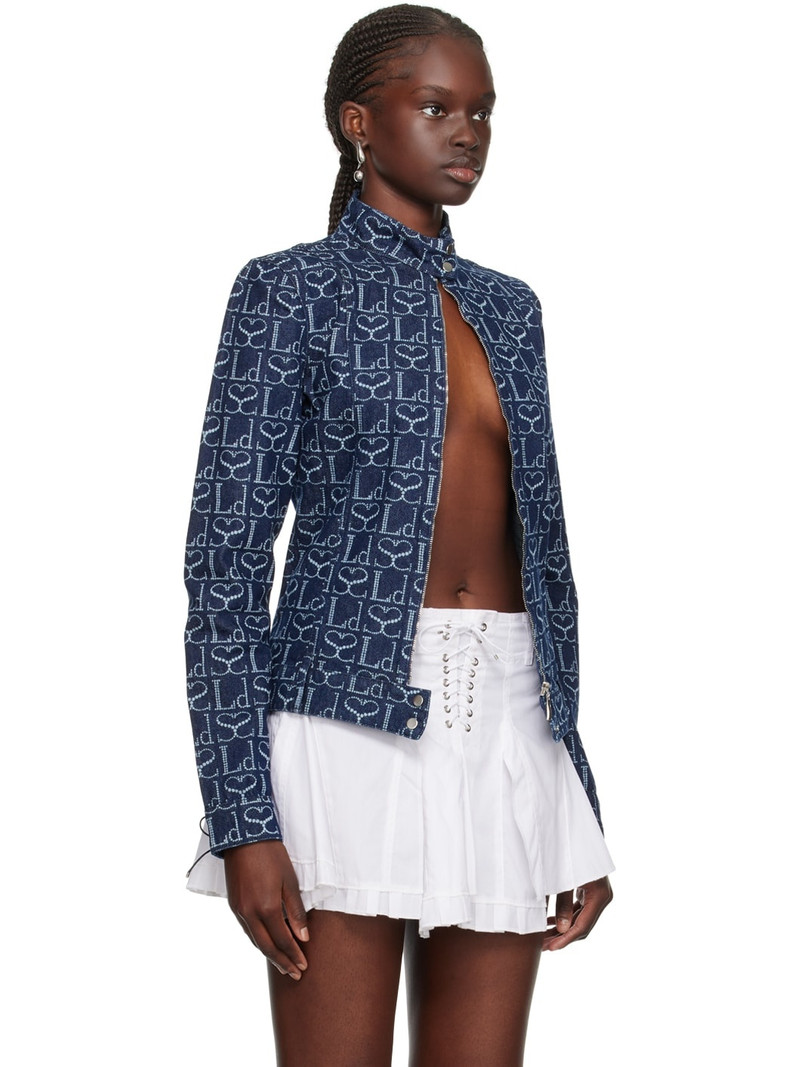 Navy Monogram Denim Jacket 2