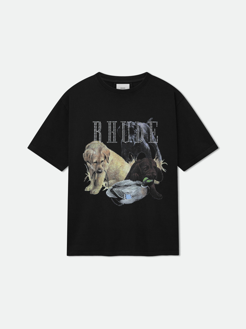 RHINESTONE HUNTING DOG TEE - 1
