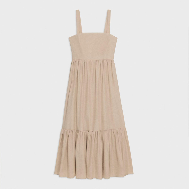 Tiered Sleeveless Dress in Cotton-Blend 1