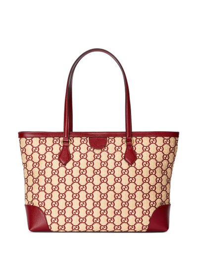 GUCCI Ophidia GG straw tote bag outlook