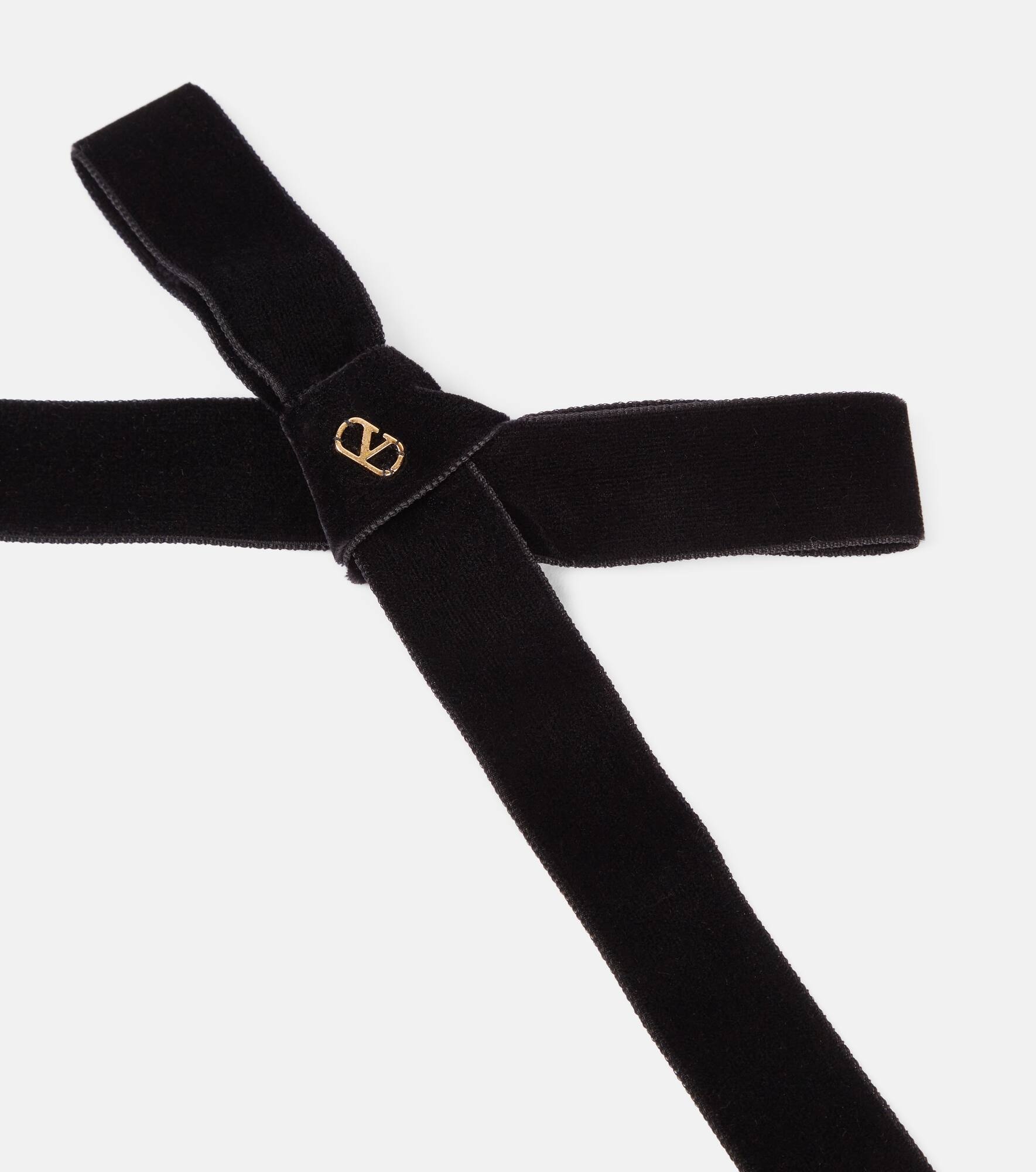 VLogo velvet hair clip - 3