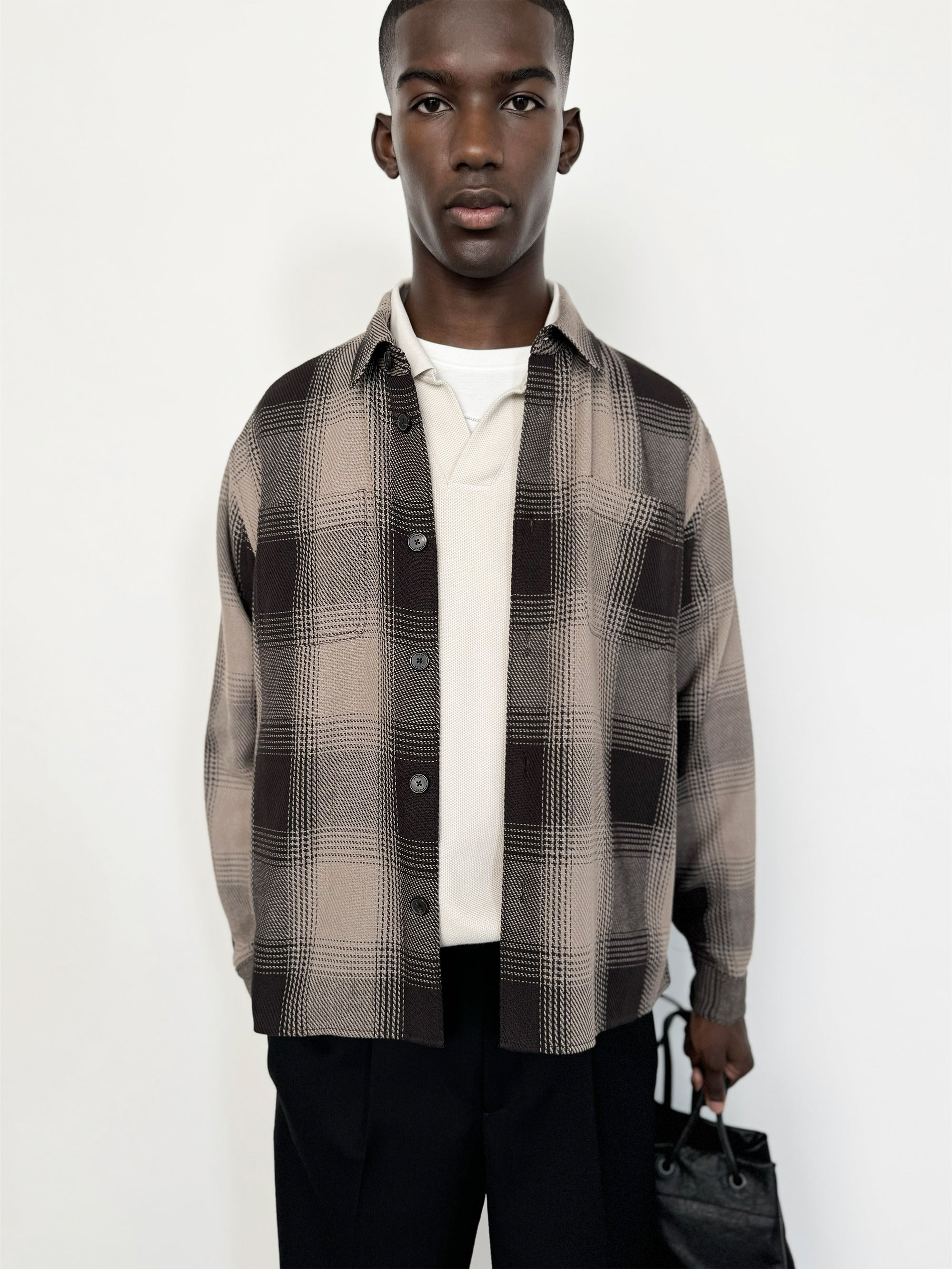 Chunky Plaid Shirt in Brown Plaid - 2