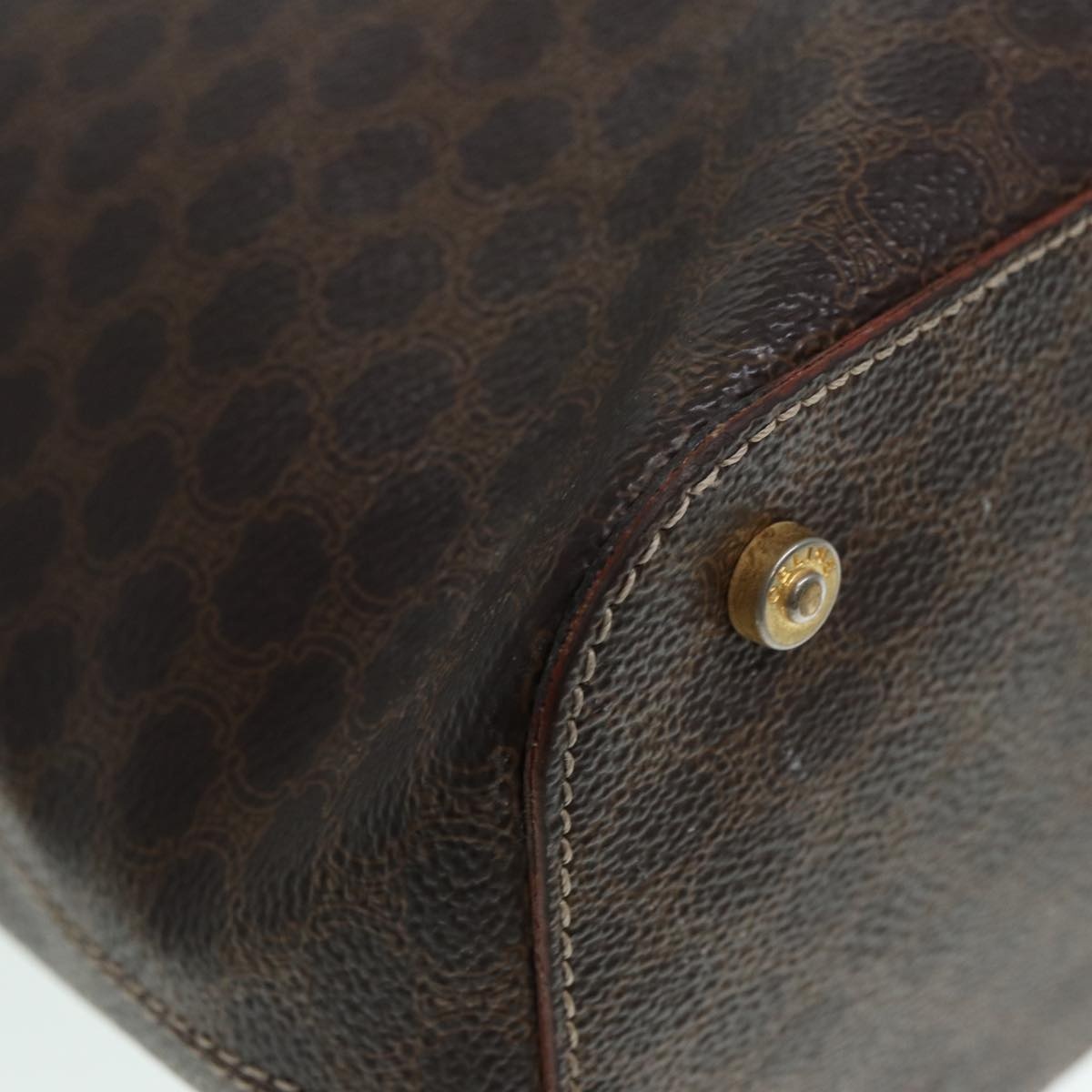 CELINE Macadam Canvas Hand Bag Pvc Brown - 9