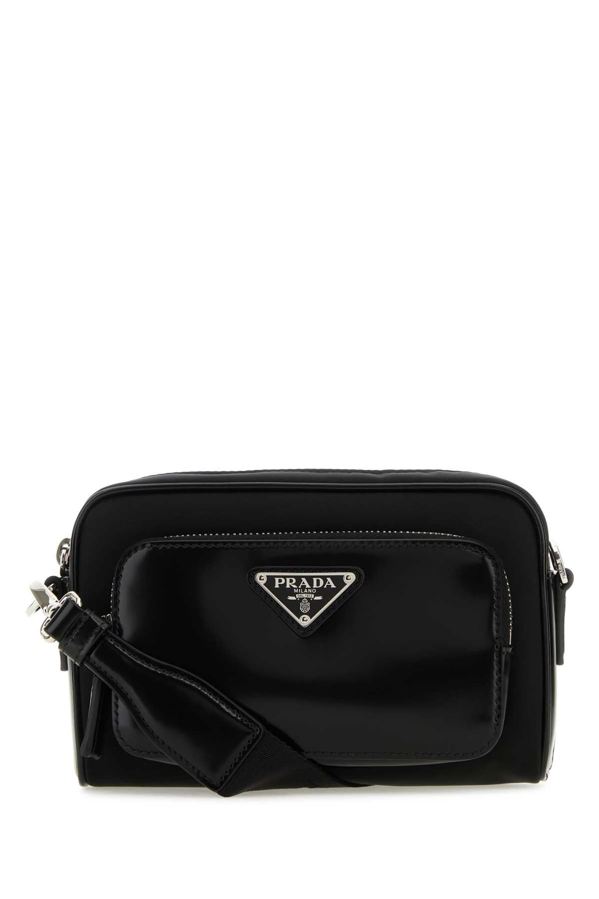 Prada Men Black Re-Nylon And Leather Crossbody Bag - 1