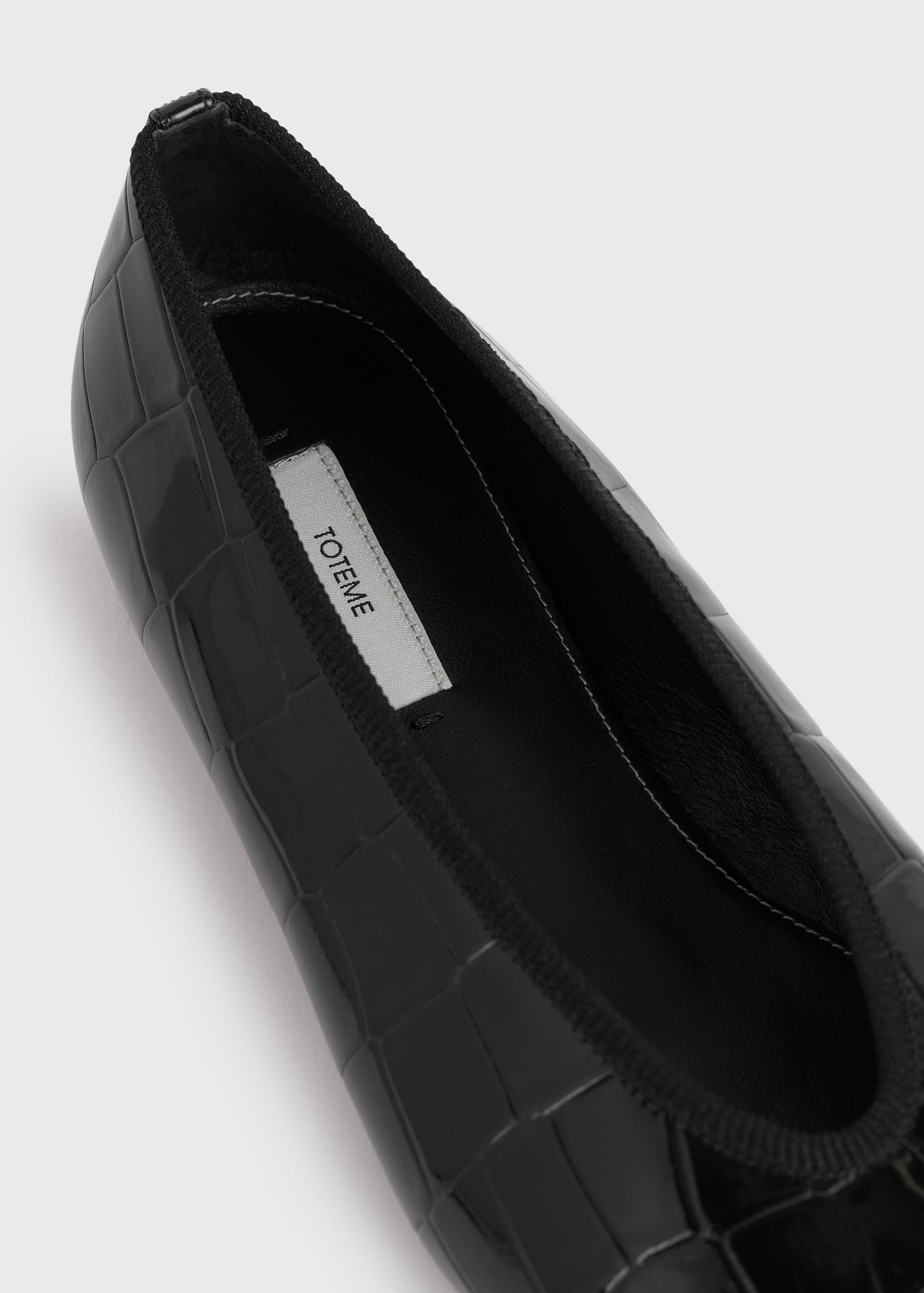 Minimalist croco-embossed ballerinas black - 5