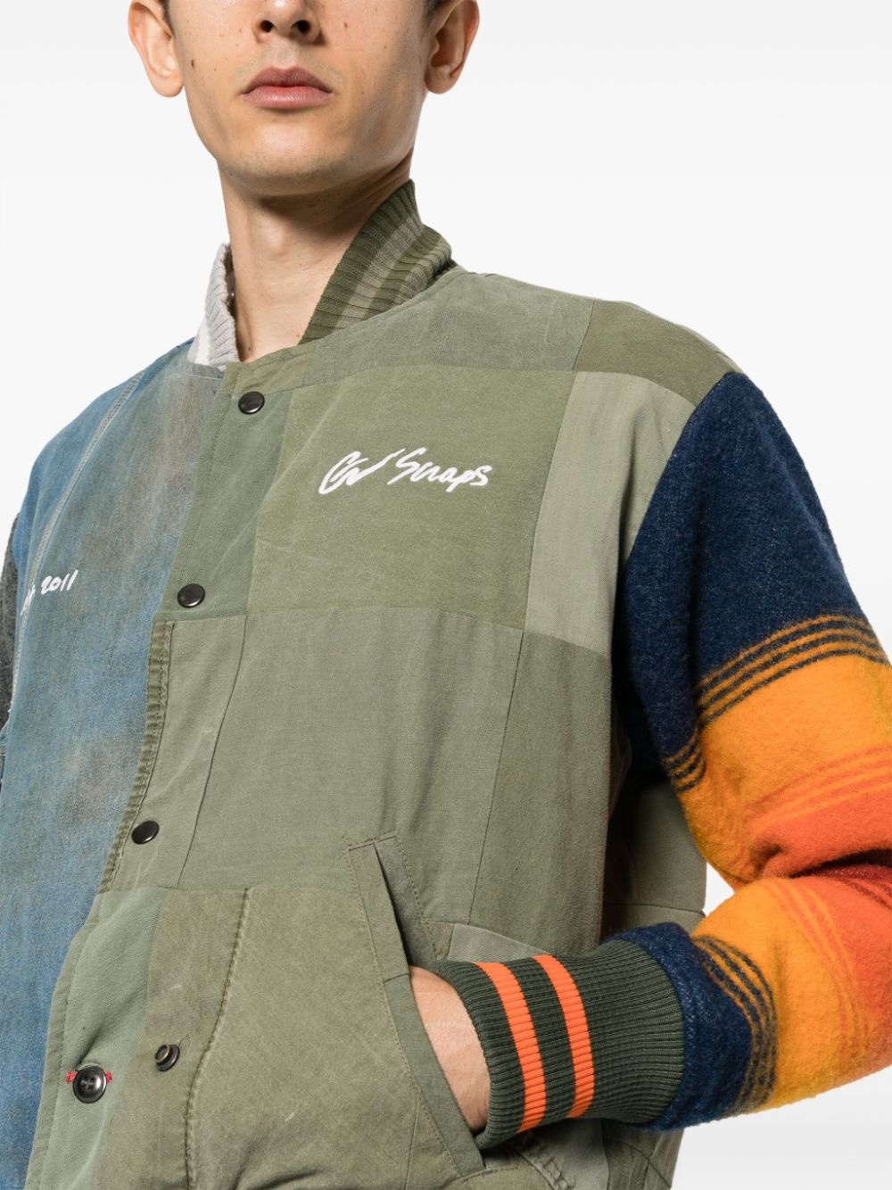 colour-block panelled bomber jacket - 5