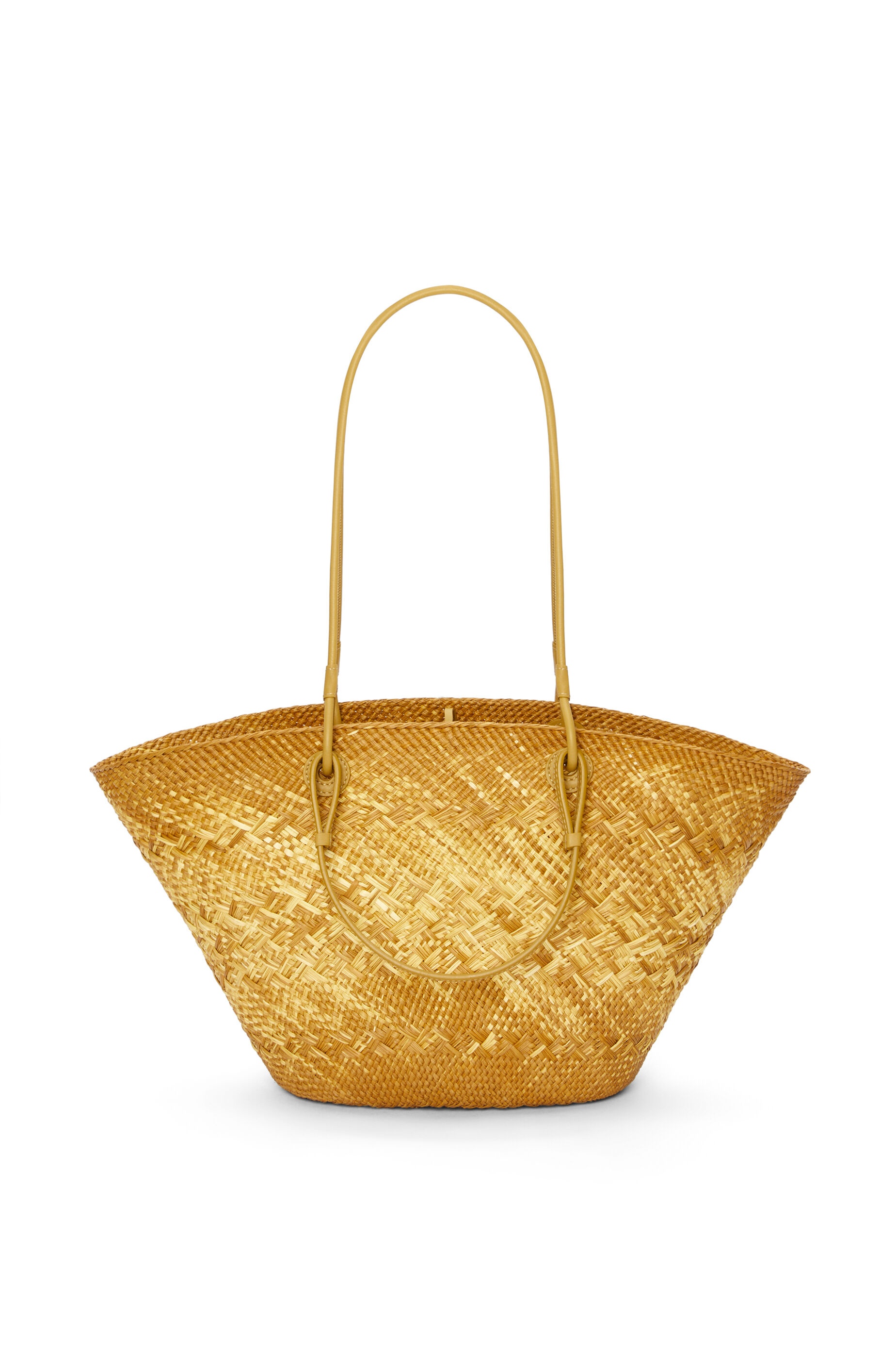 Anagram basket bag in iraca palm and calfskin - 4