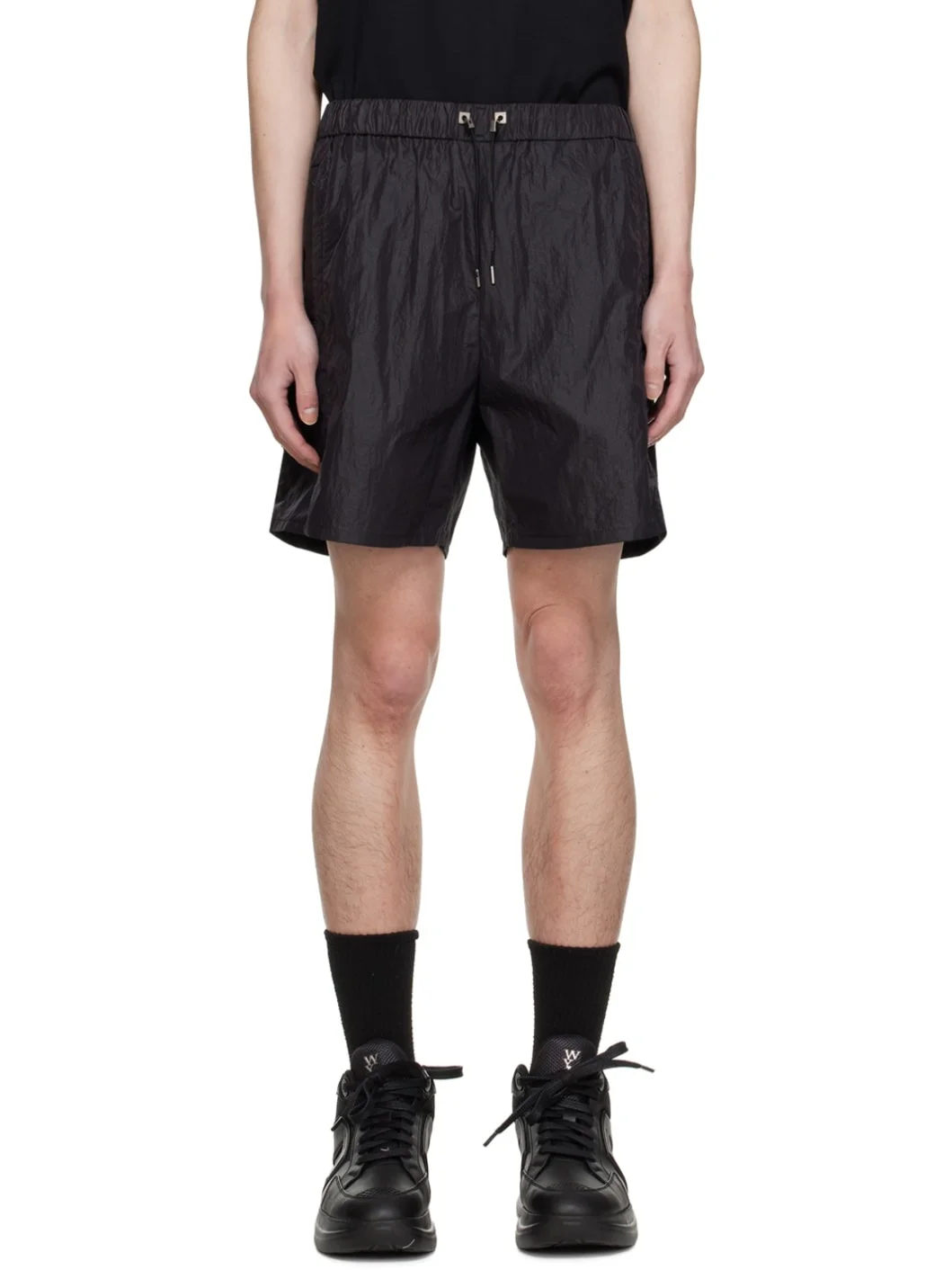 Black Drawstring Shorts - 1