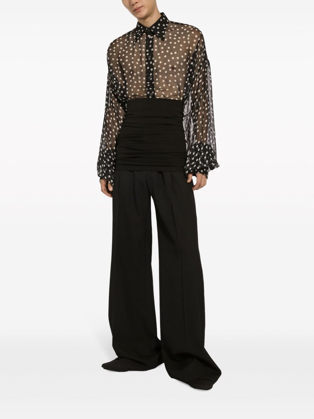 wide-leg cotton trousers - 2