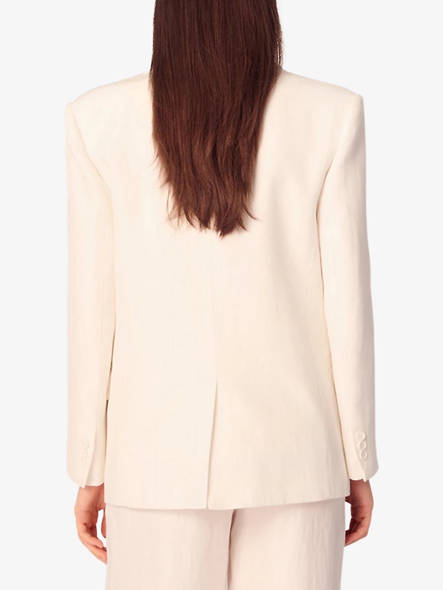 Single-Breasted Relaxed-Fit Woven Blazer - 4