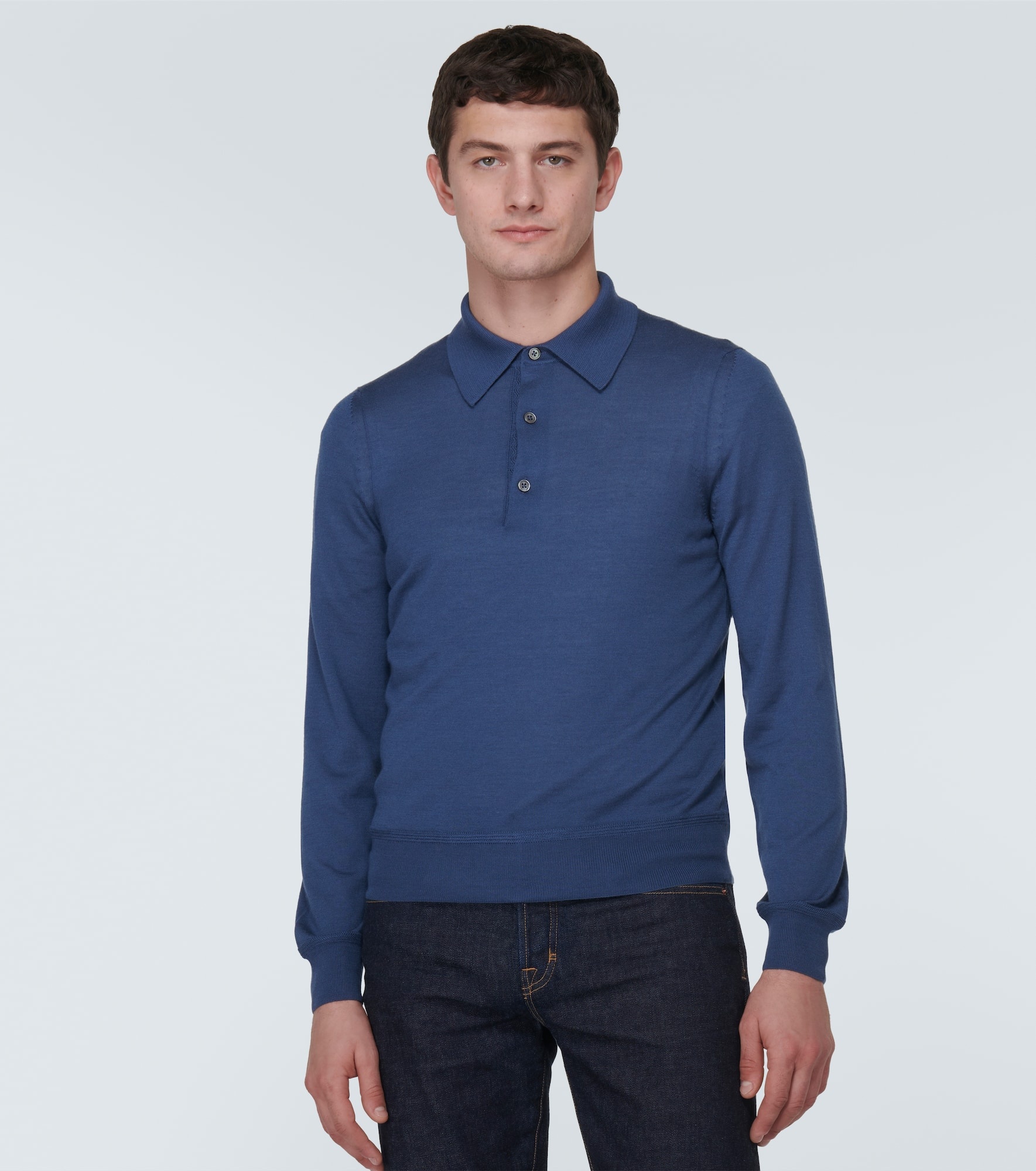 Cashmere and silk polo sweater - 3