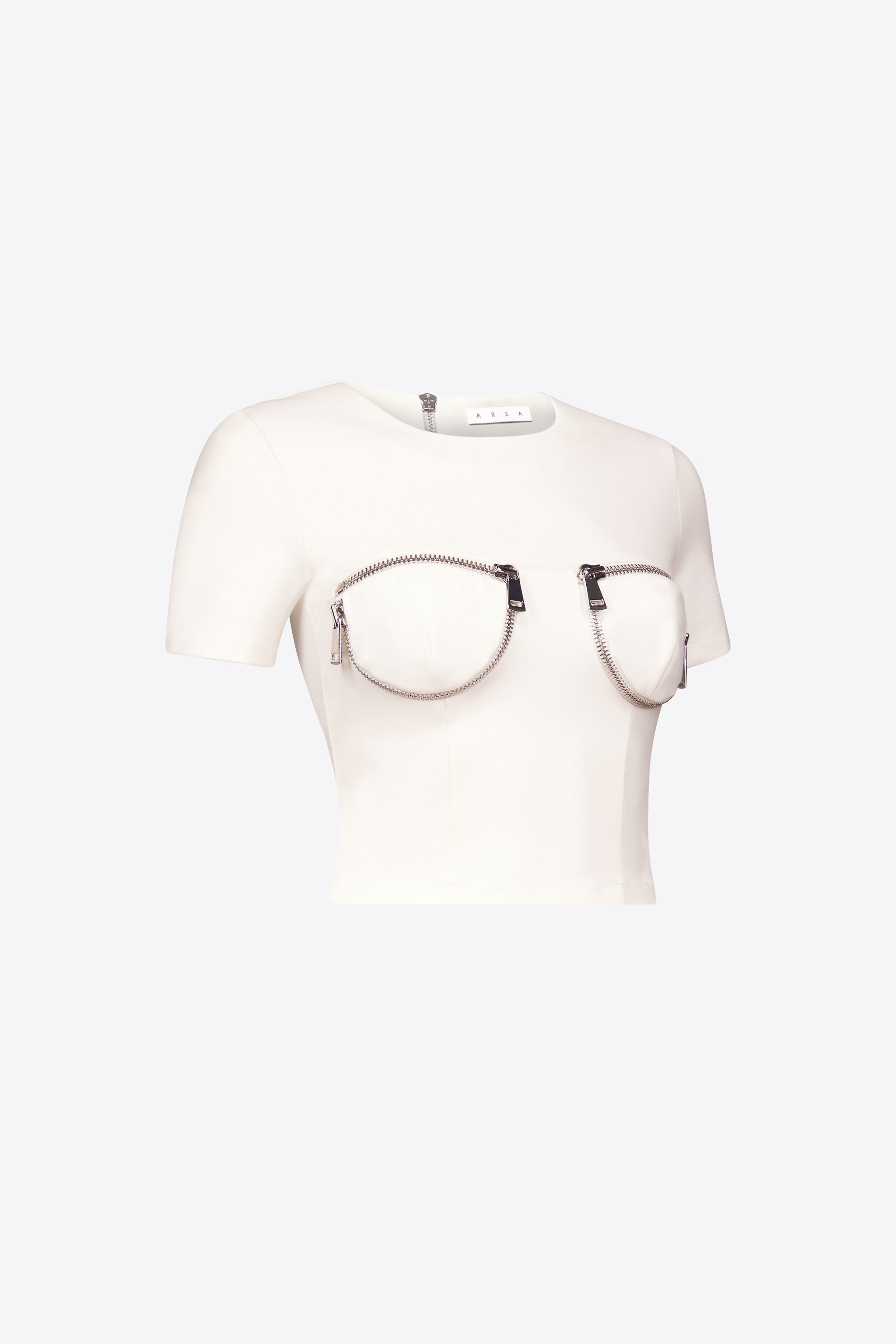 ZIPPER BUSTIER CUP T-SHIRT - 2