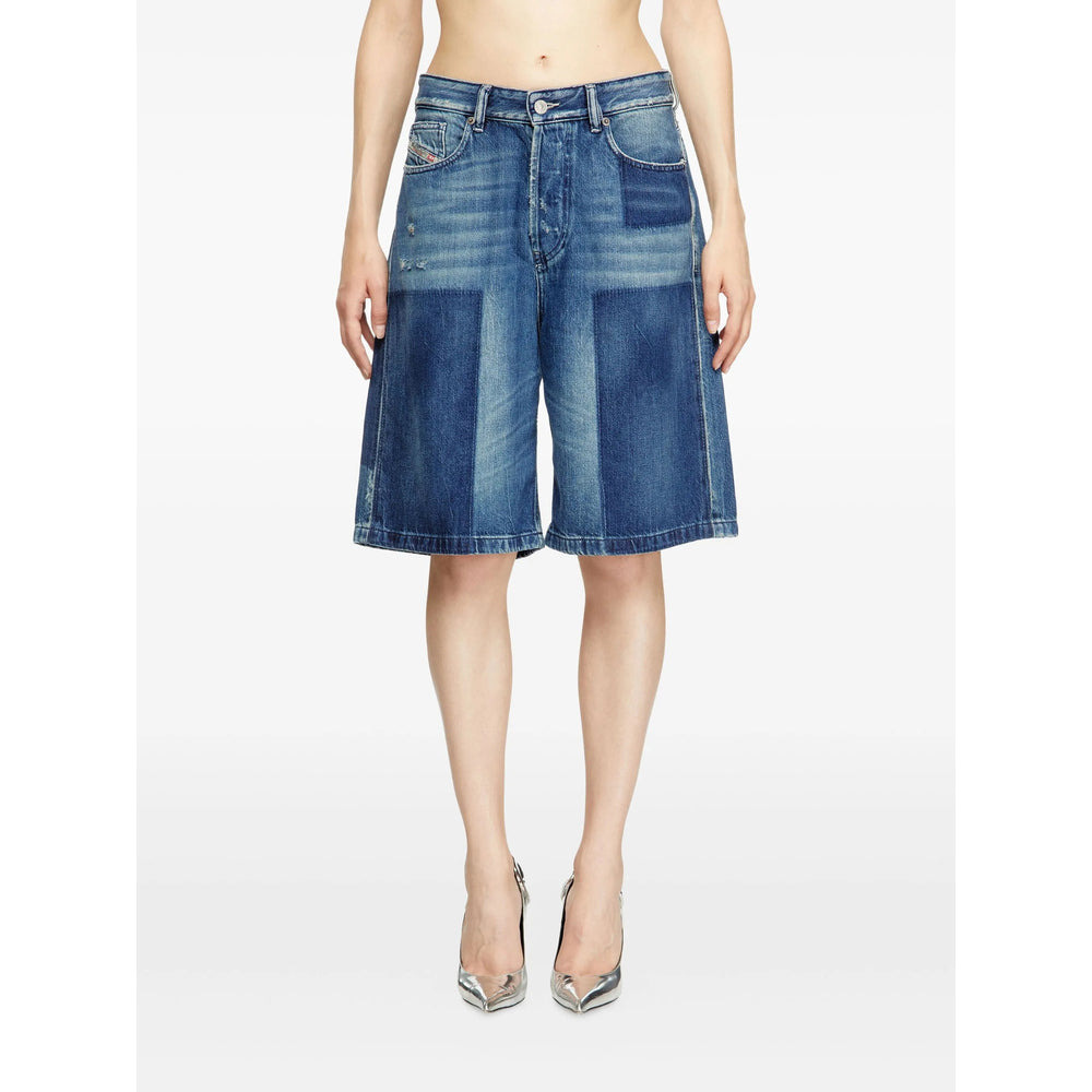 Diesel Blue Shorts - Knee-Length Shorts Women - 3