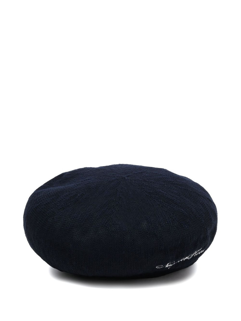 embroidered cotton-blend beret 3