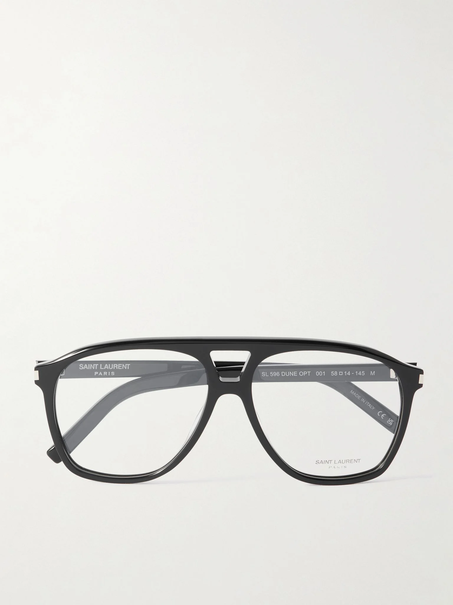 Aviator-Style Acetate Optical Glasses Black - 1